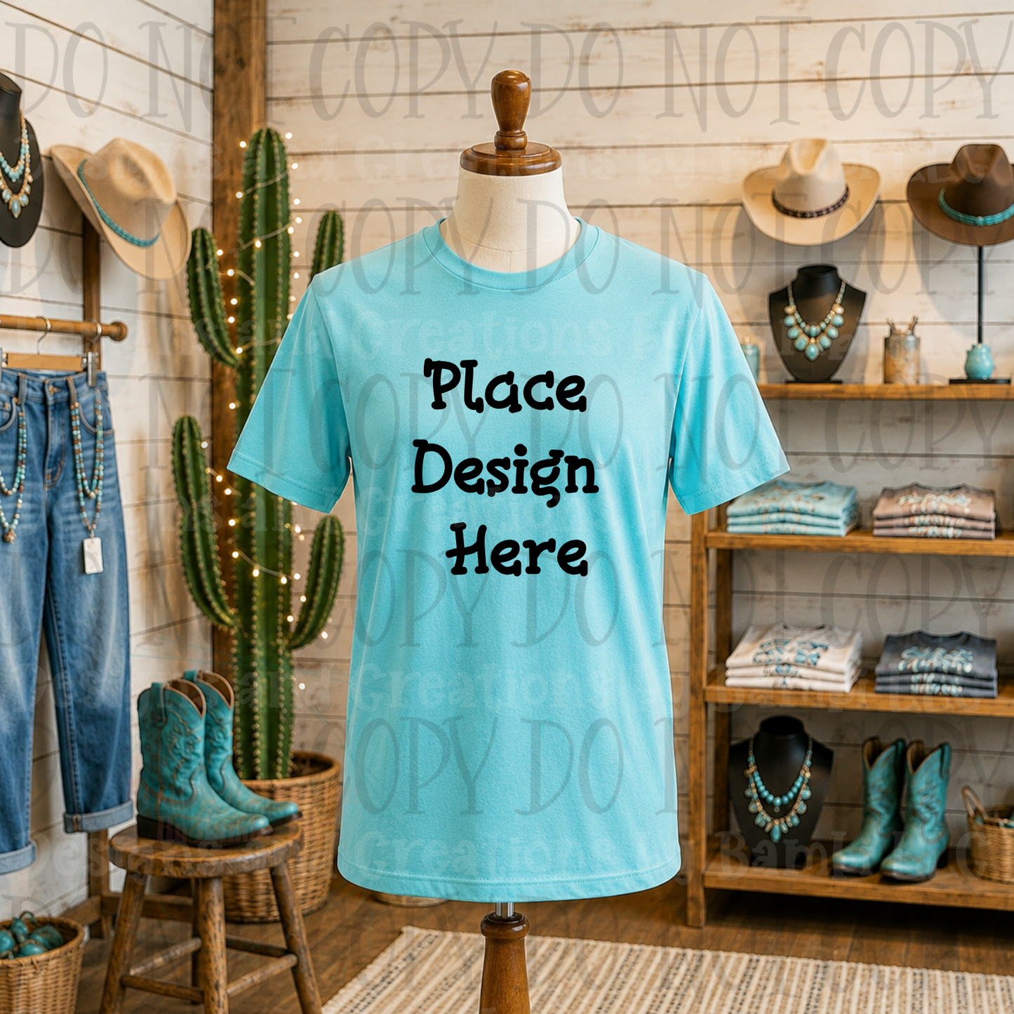 Variety of Western Style Themes and Scene Apparel Mock Ups (Various Brands)