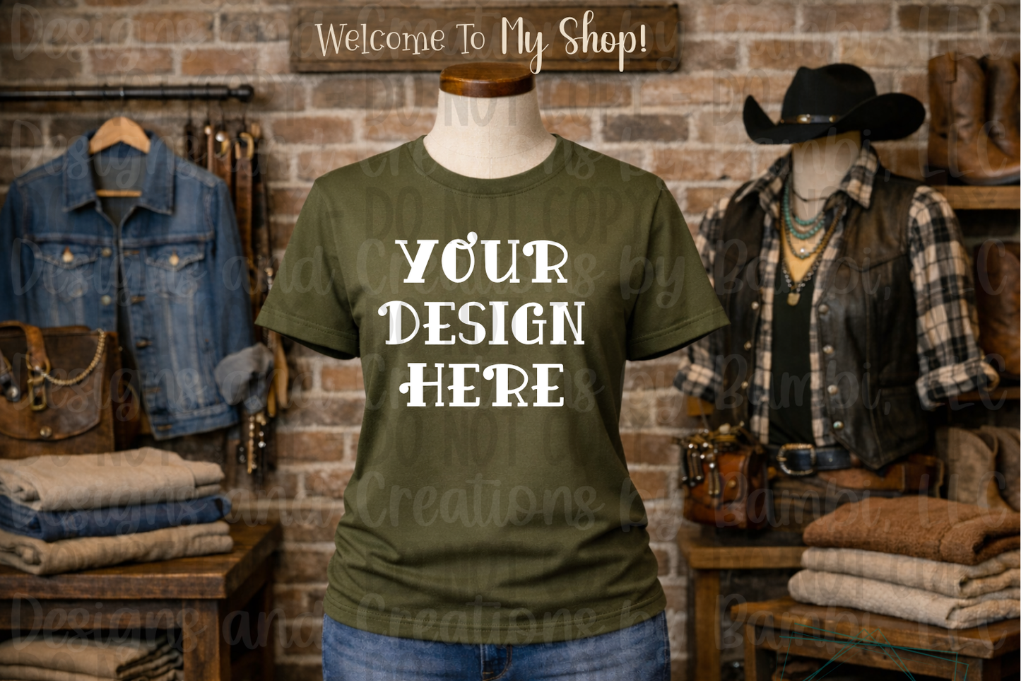 Western Themed Gildan Apparel Mock Ups