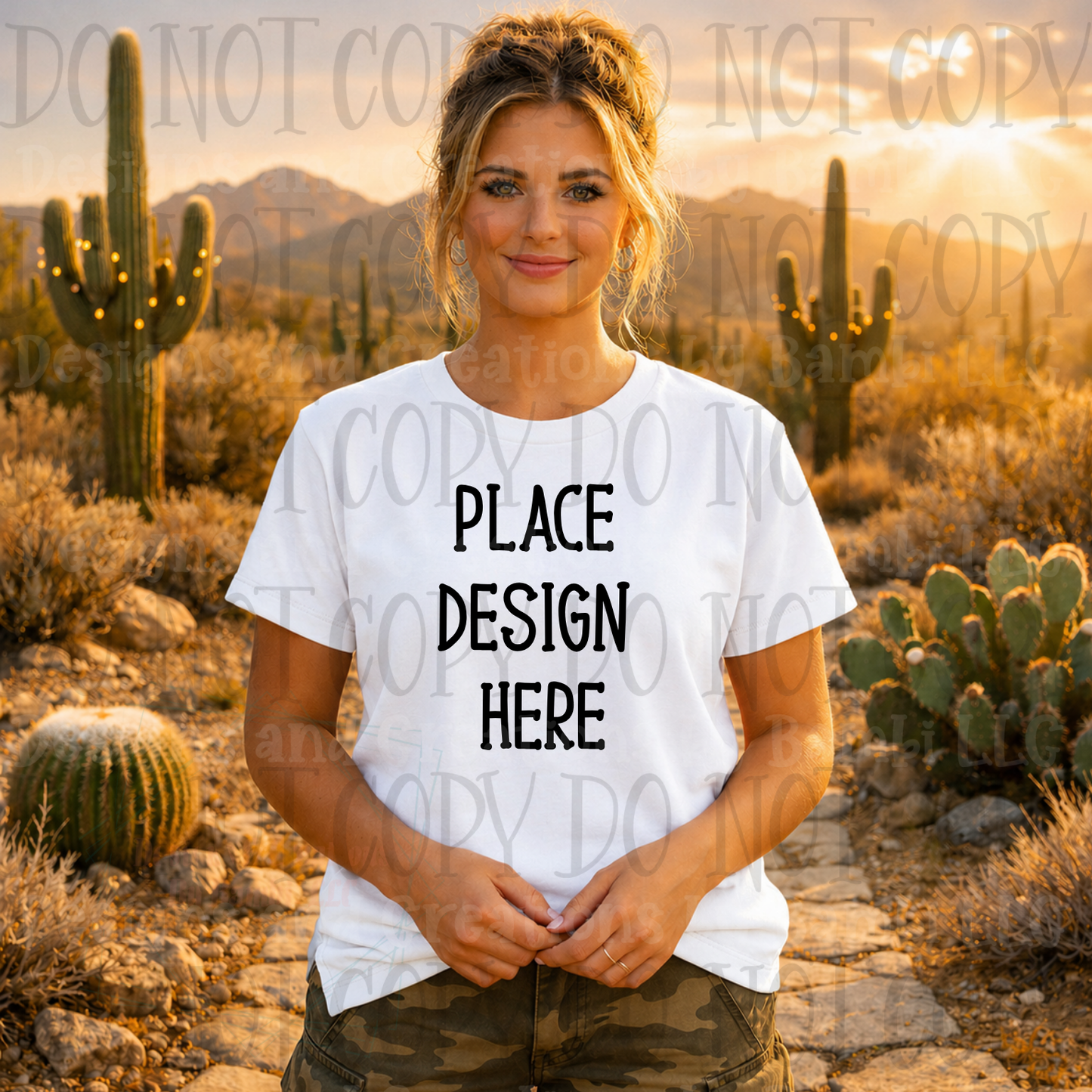 Desert Scene Apparel Mock Ups (Gildan Brand)