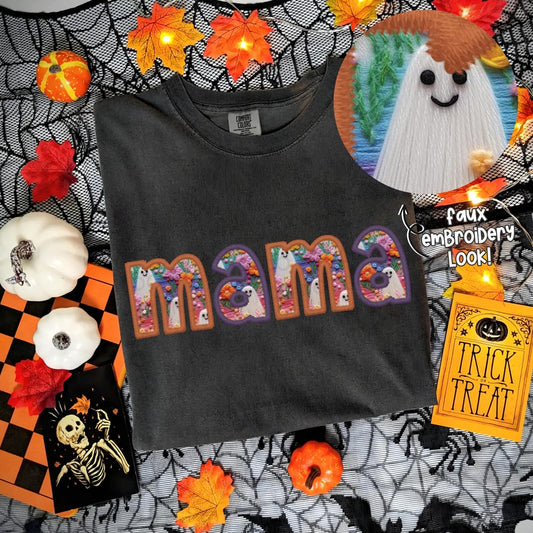 Halloween Mama in Faux Embroidery