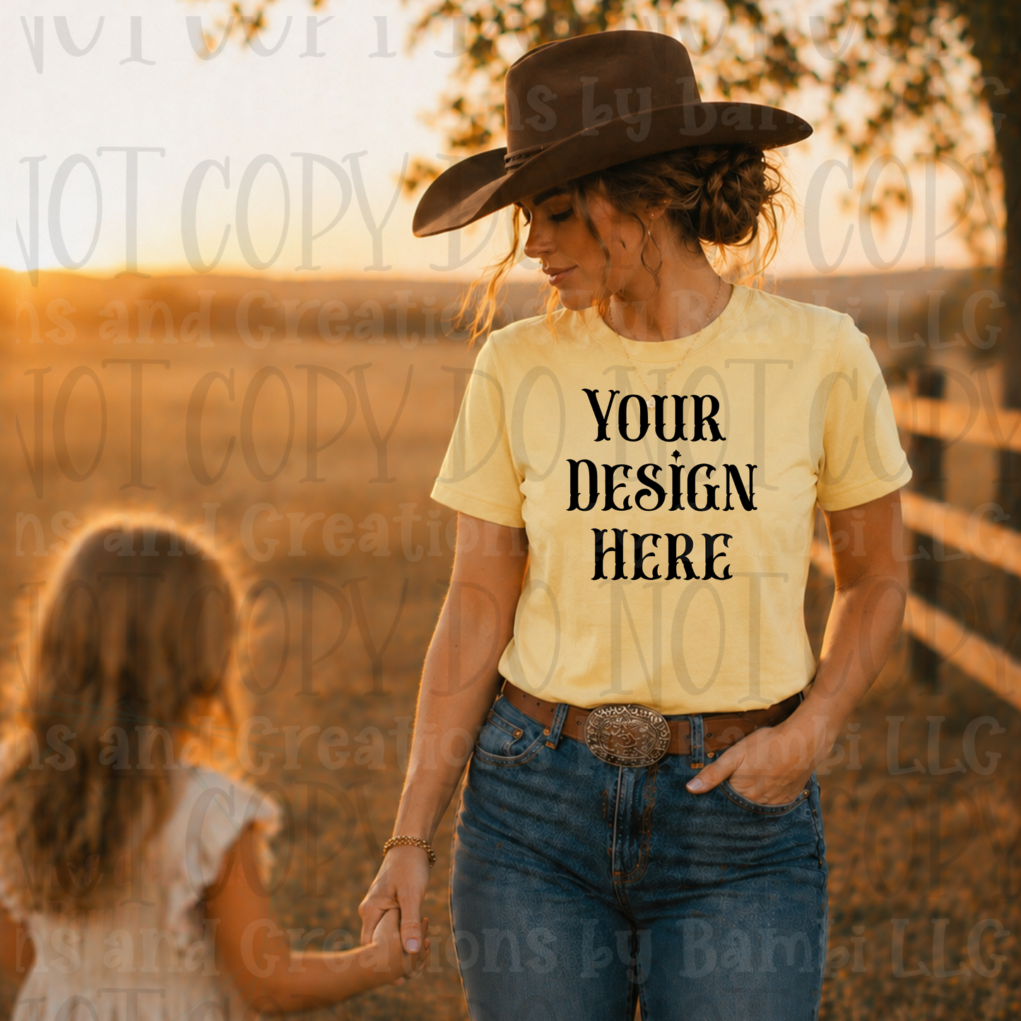Western Mama in Fields Apparel Mock Ups (Bella Canvas, Comfort Colors, and Gildan Brands)