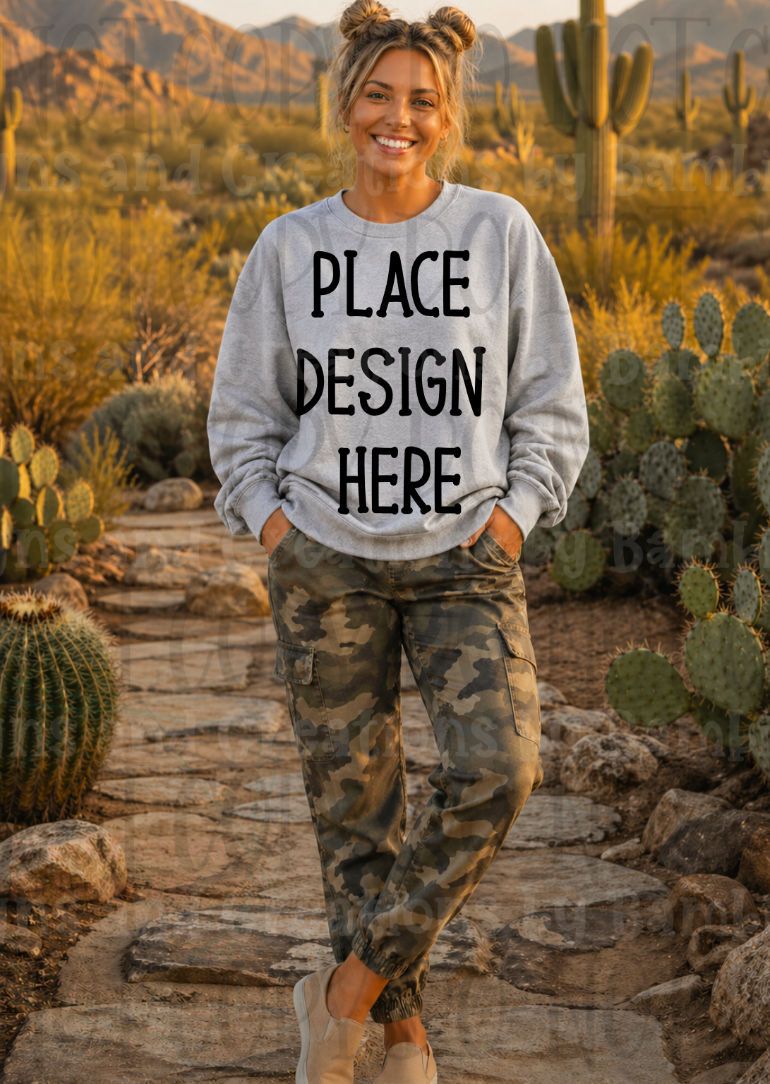 Desert Scene Apparel Mock Ups (Gildan Brand)