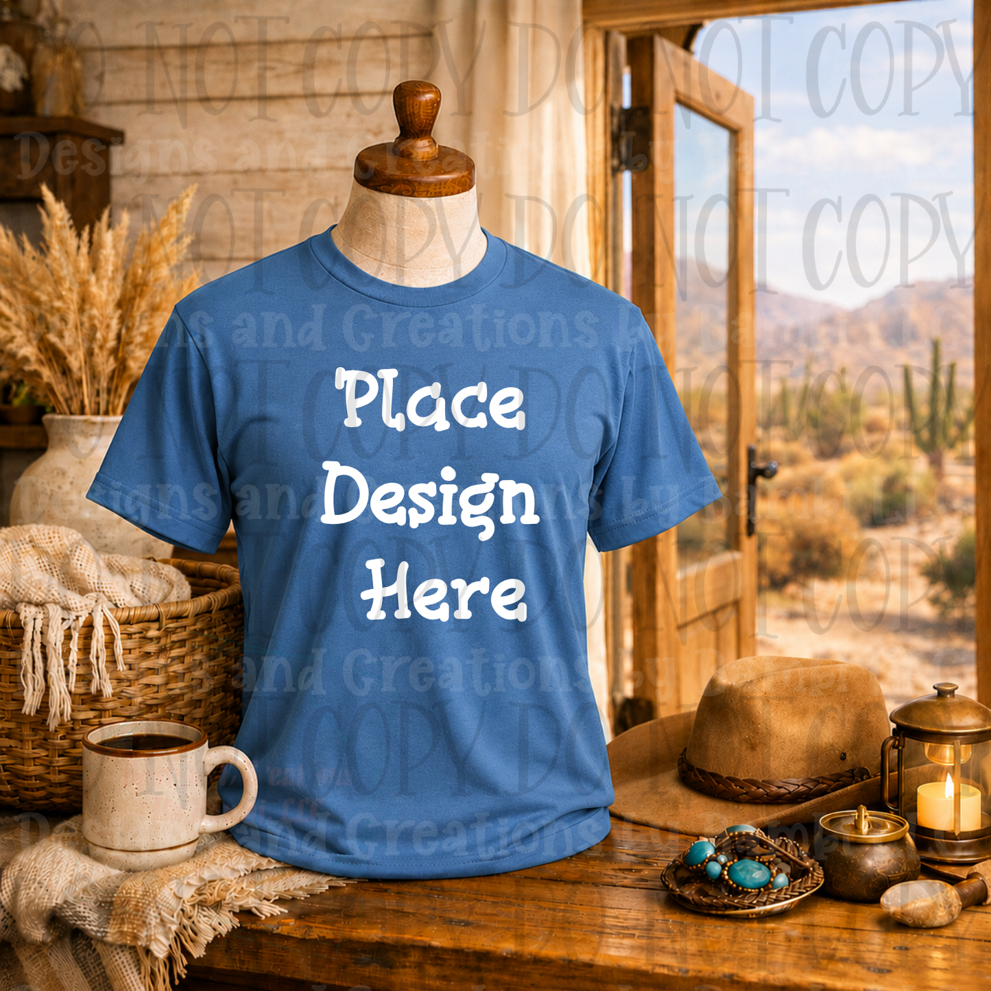 Variety of Western Style Themes and Scene Apparel Mock Ups (Various Brands)