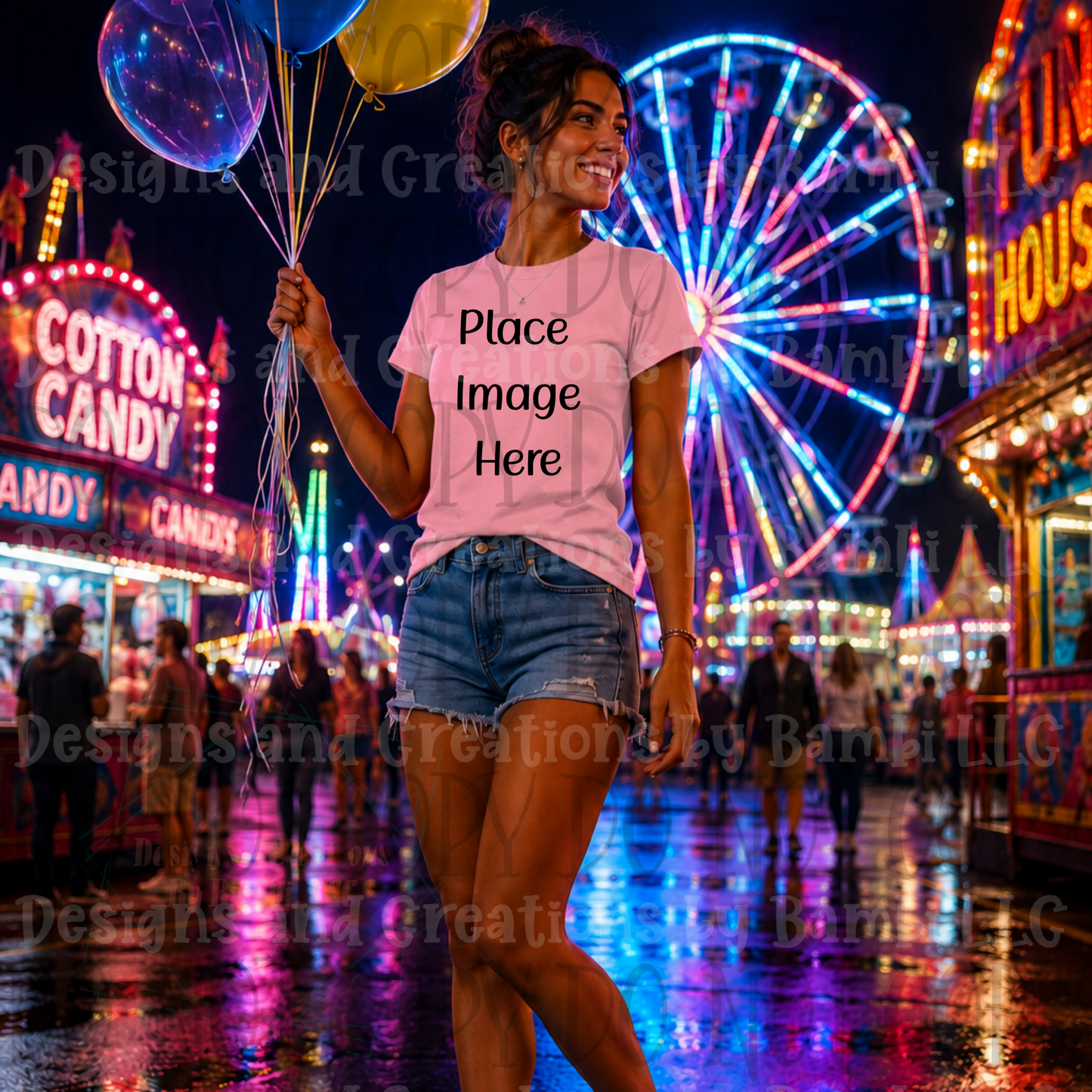 State Fair and Amusement Park Themed Apparel Mock Ups (Variety of Brands)