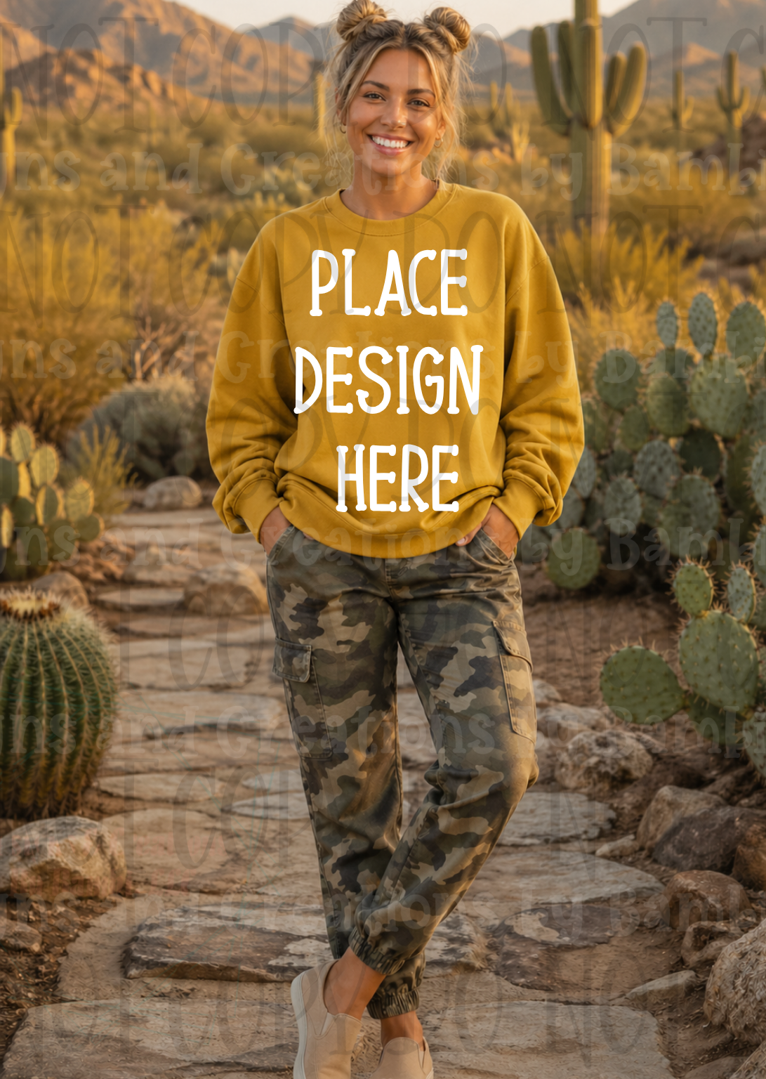 Desert Scene Apparel Mock Ups (Gildan Brand)