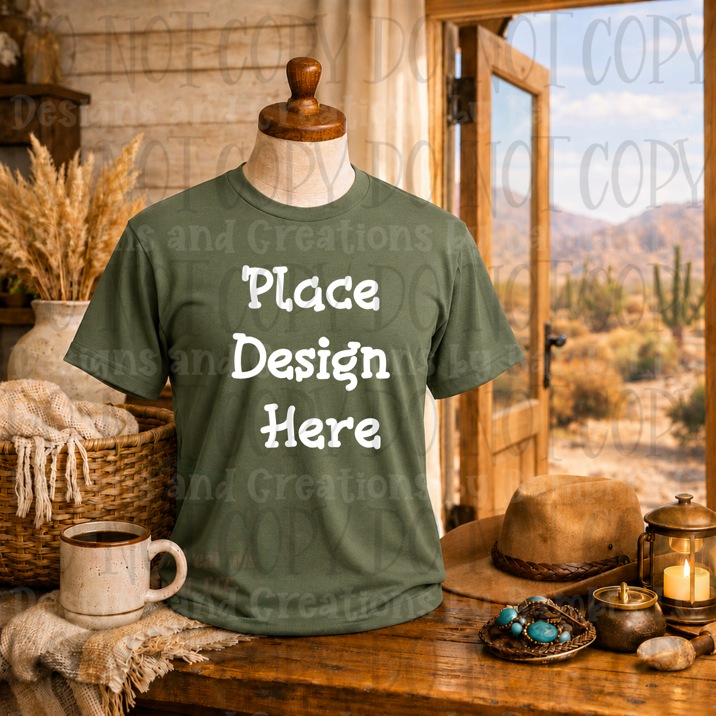 Variety of Western Style Themes and Scene Apparel Mock Ups (Various Brands)