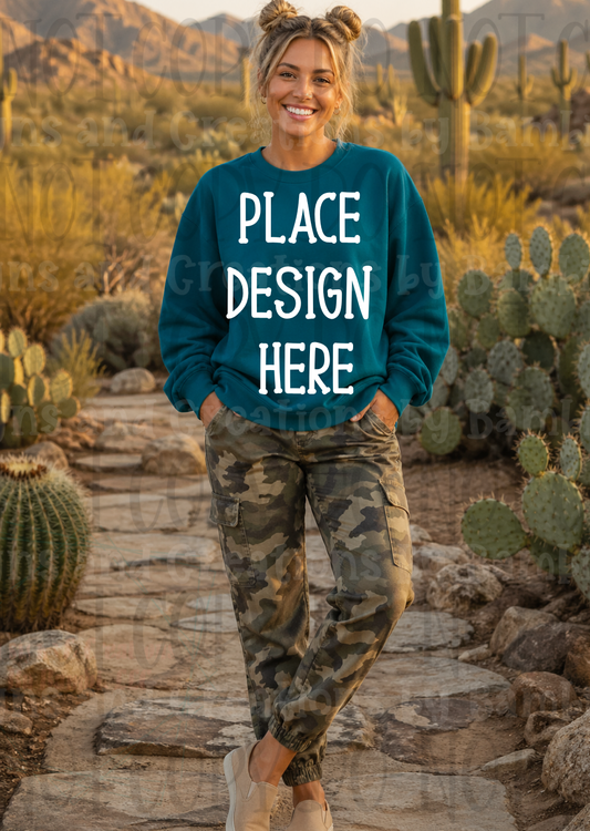 Desert Scene Apparel Mock Ups (Gildan Brand)