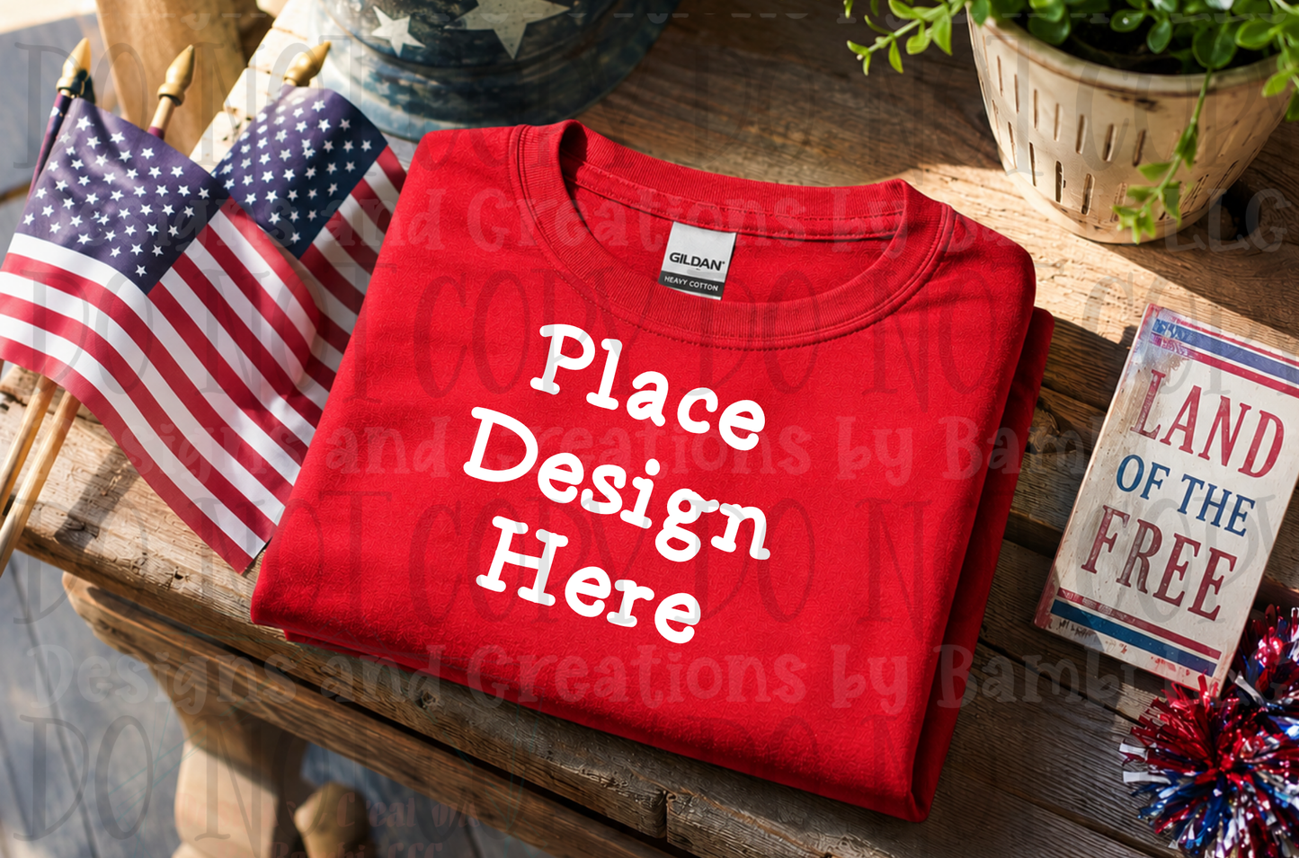 Variety of Patriotic Scenes and Theme Apparel Mock Ups (Various Brands)