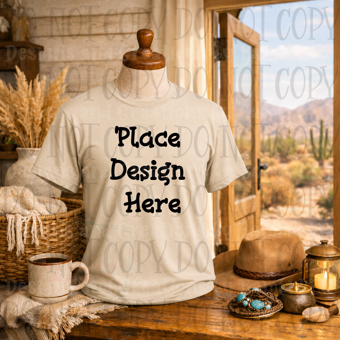 Variety of Western Style Themes and Scene Apparel Mock Ups (Various Brands)