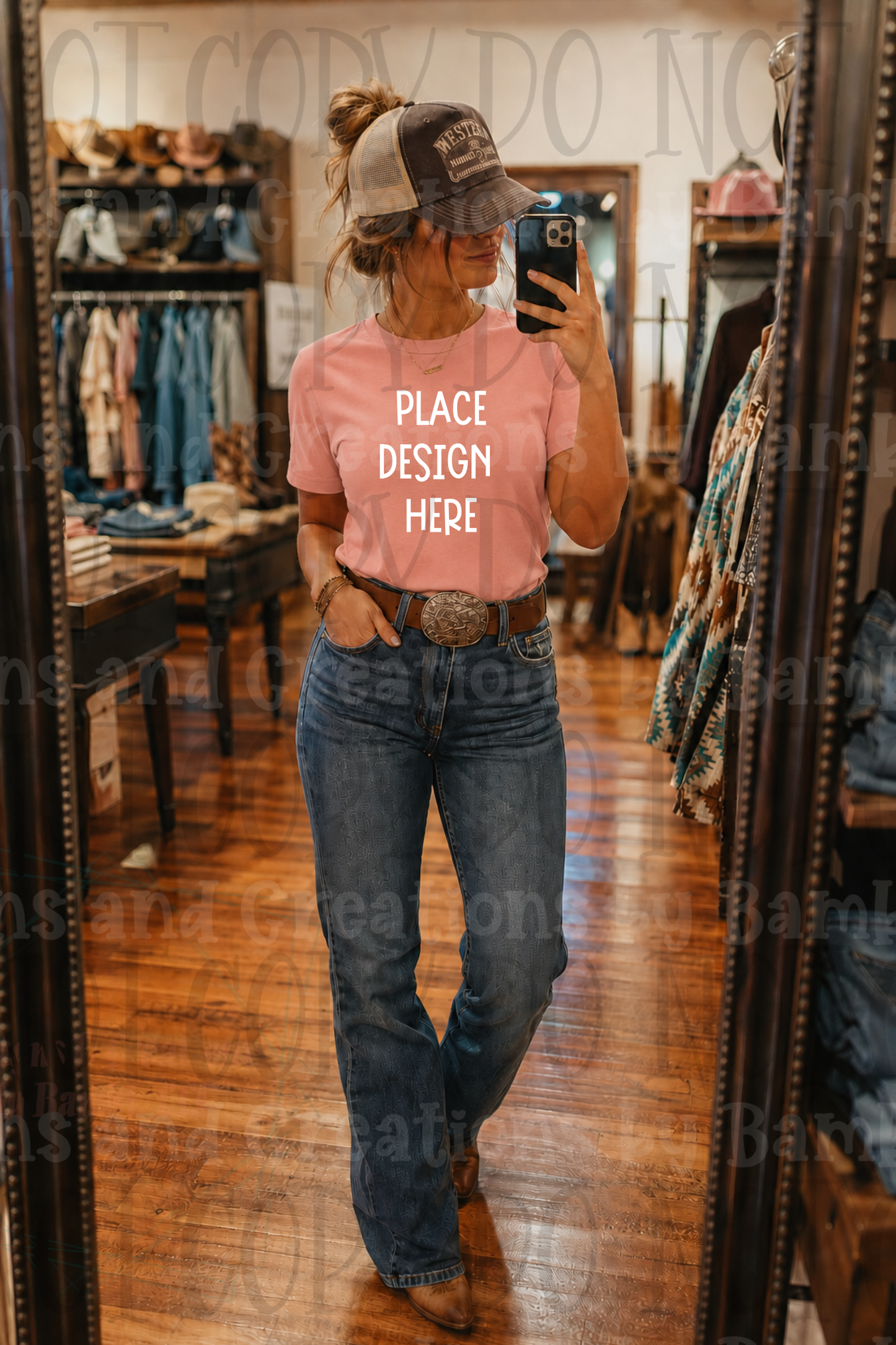 Western Mama Themed Apparel Mock Ups (Bella Canvas, Comfort Colors, and Gildan Brands)
