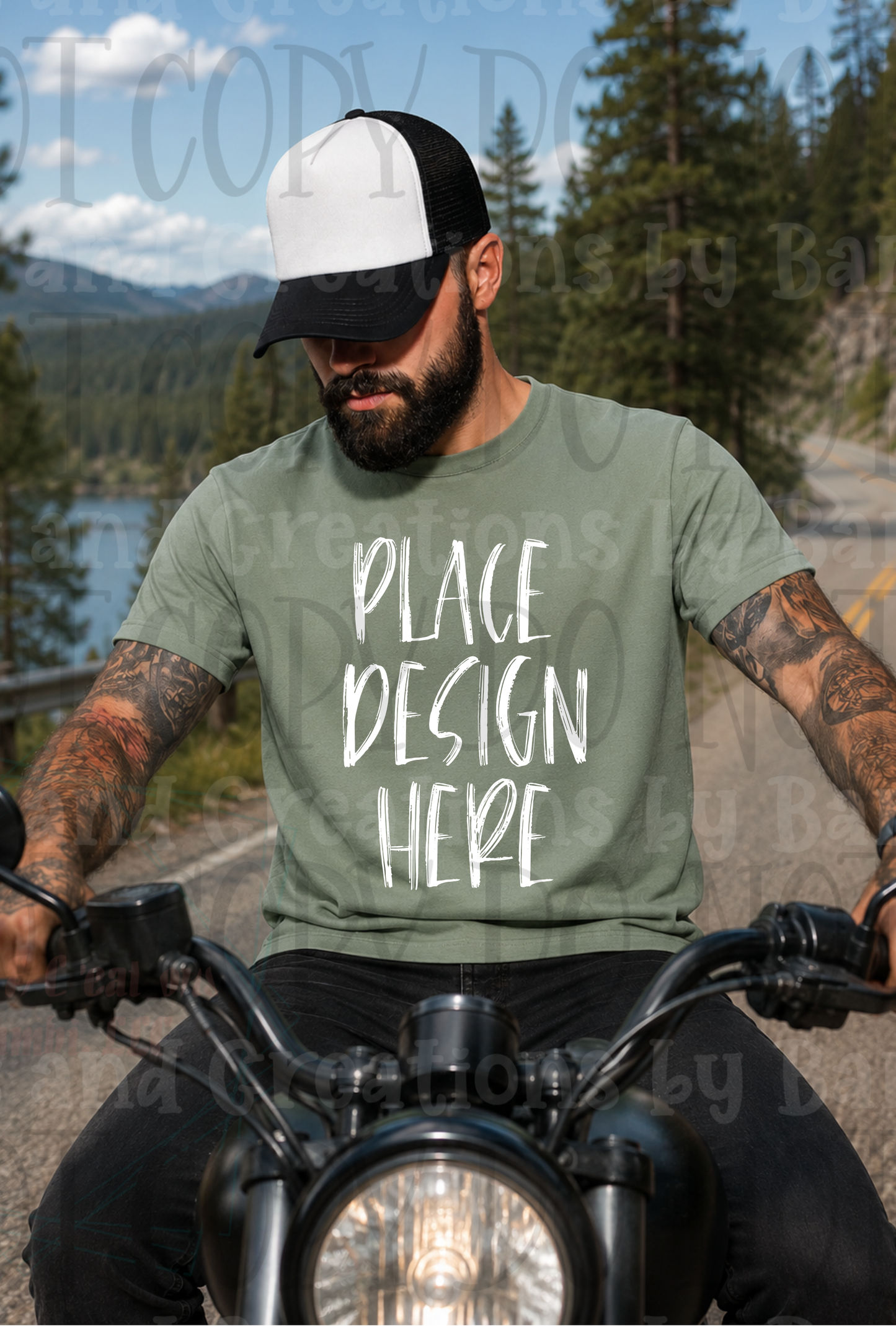 Variety of Father's Day Scene Apparel Mock Ups (Gildan Brand Only)