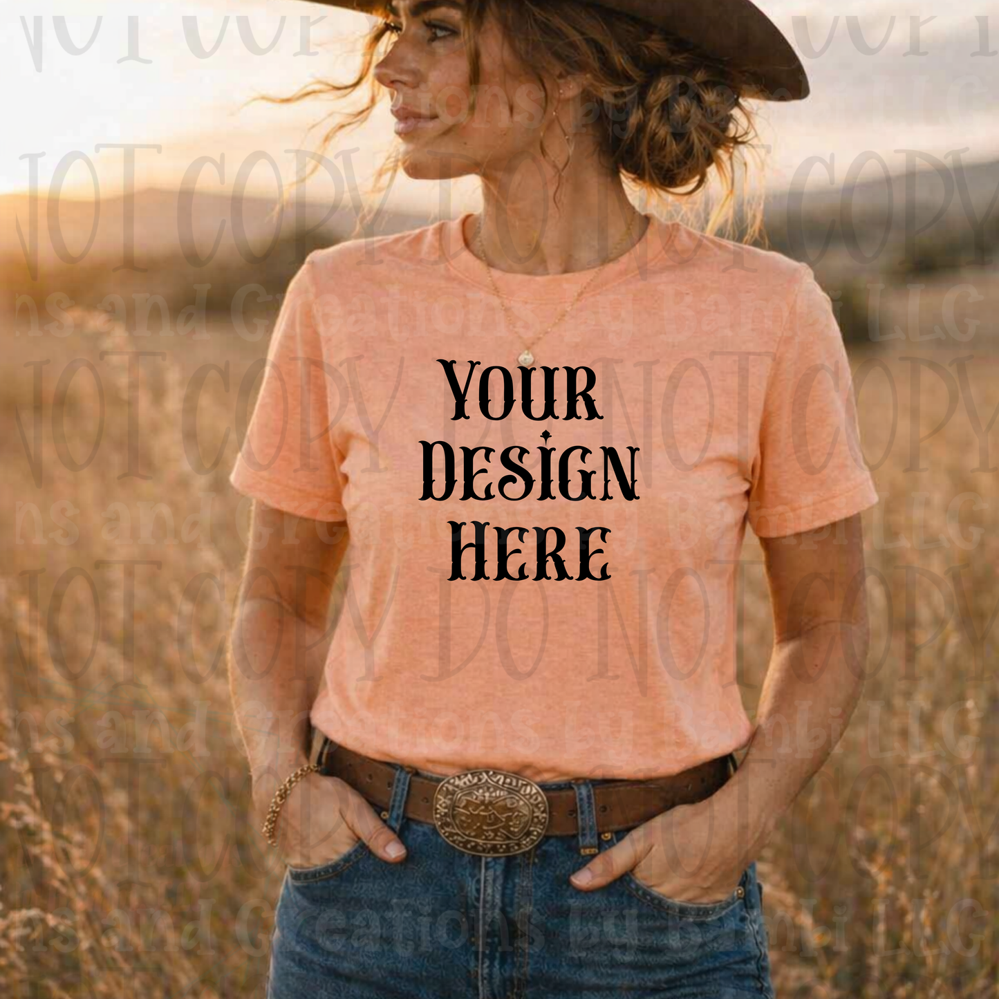 Western Mama in Fields Apparel Mock Ups (Bella Canvas, Comfort Colors, and Gildan Brands)