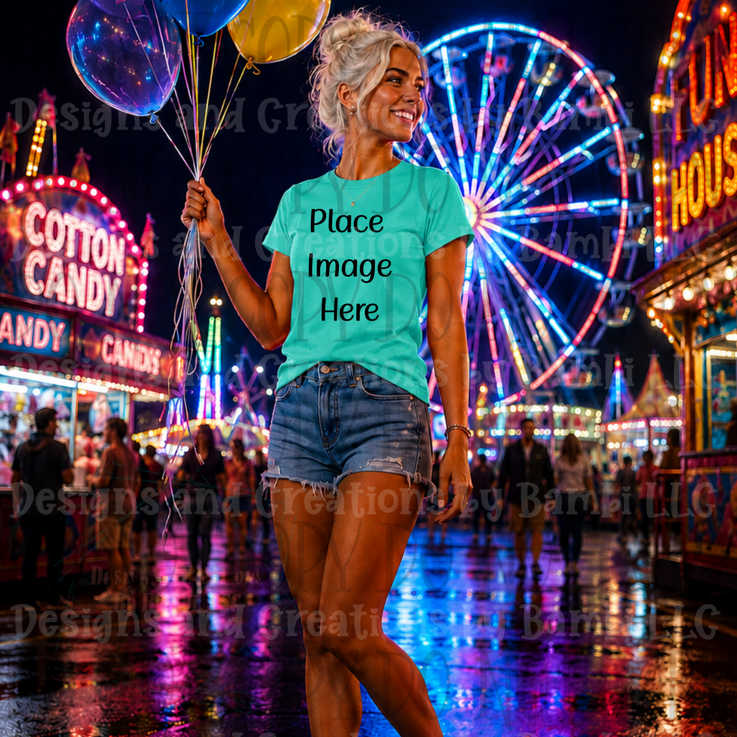State Fair and Amusement Park Themed Apparel Mock Ups (Variety of Brands)