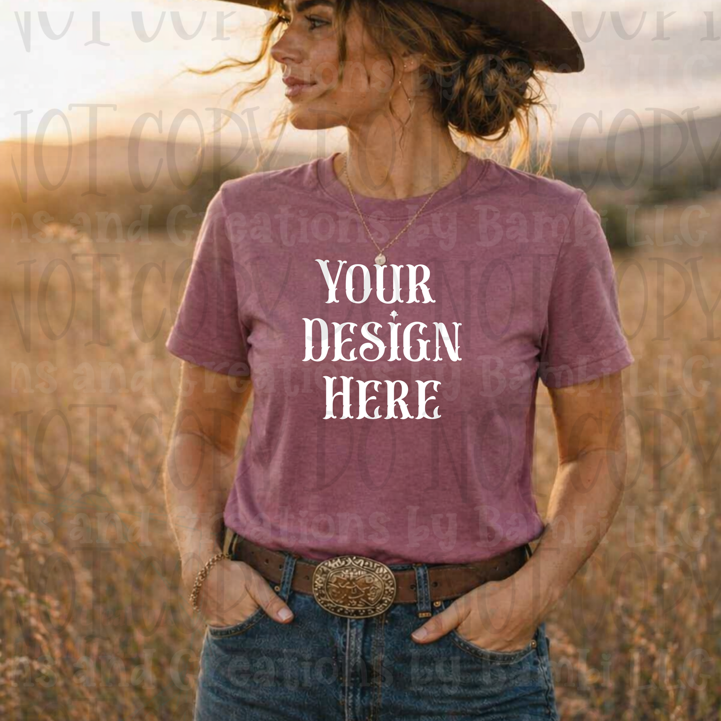 Western Mama in Fields Apparel Mock Ups (Bella Canvas, Comfort Colors, and Gildan Brands)