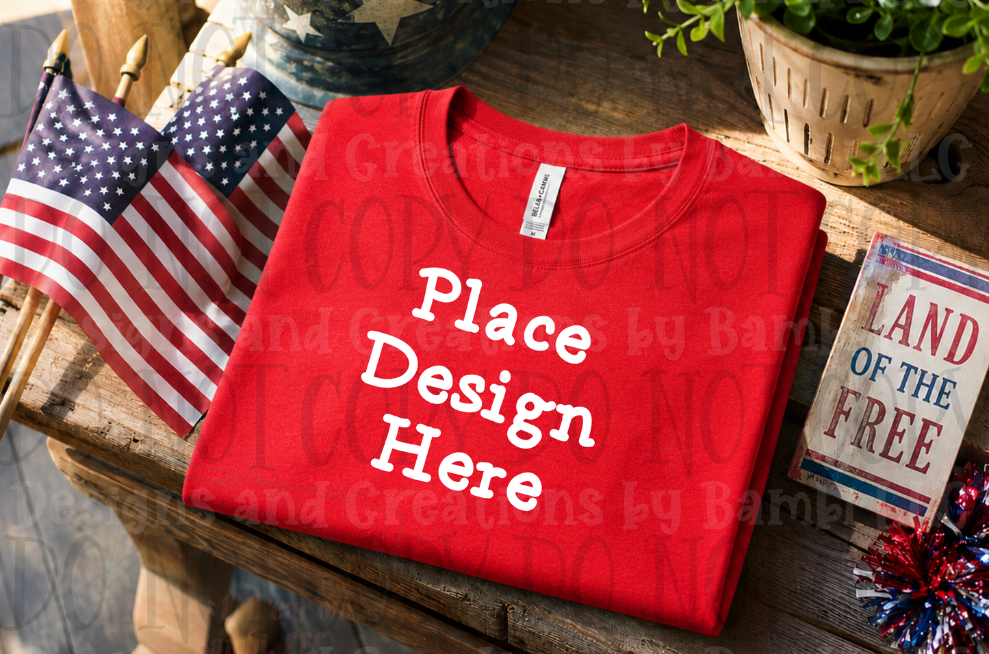 Variety of Patriotic Scenes and Theme Apparel Mock Ups (Various Brands)