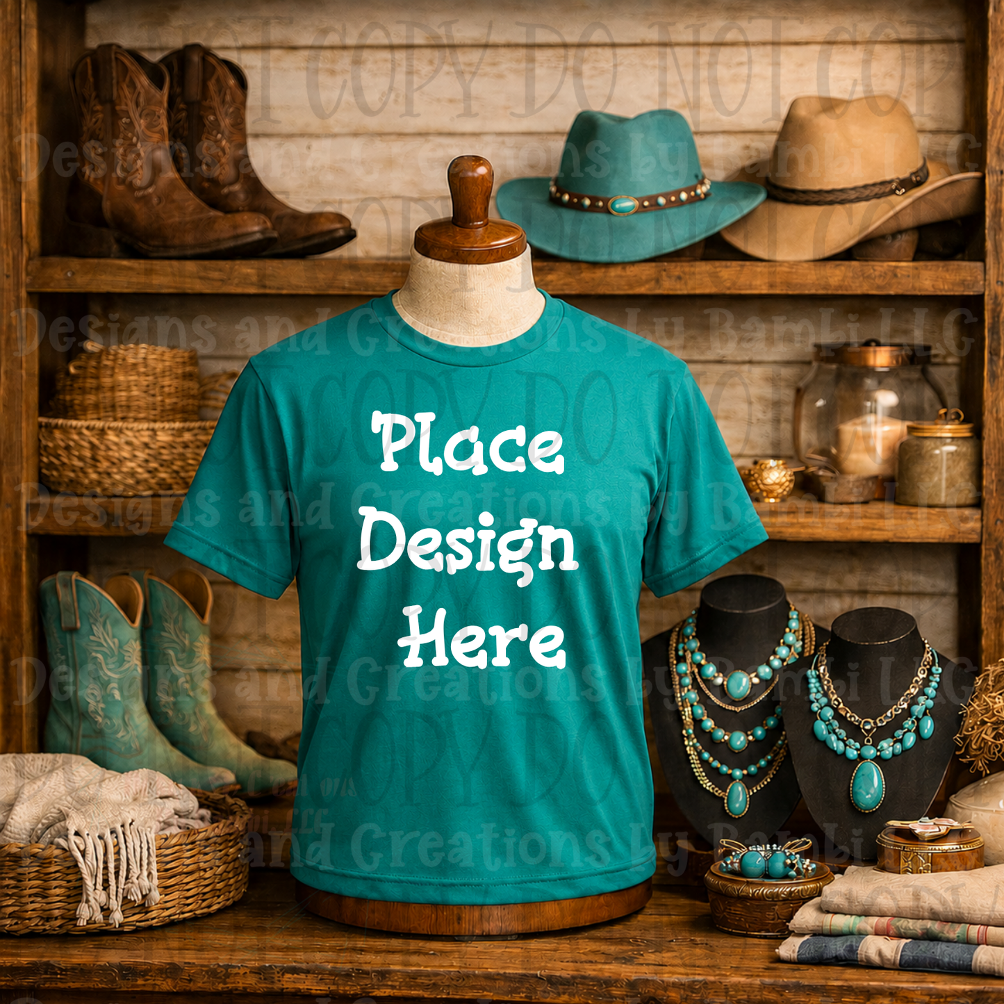 Variety of Western Style Themes and Scene Apparel Mock Ups (Various Brands)