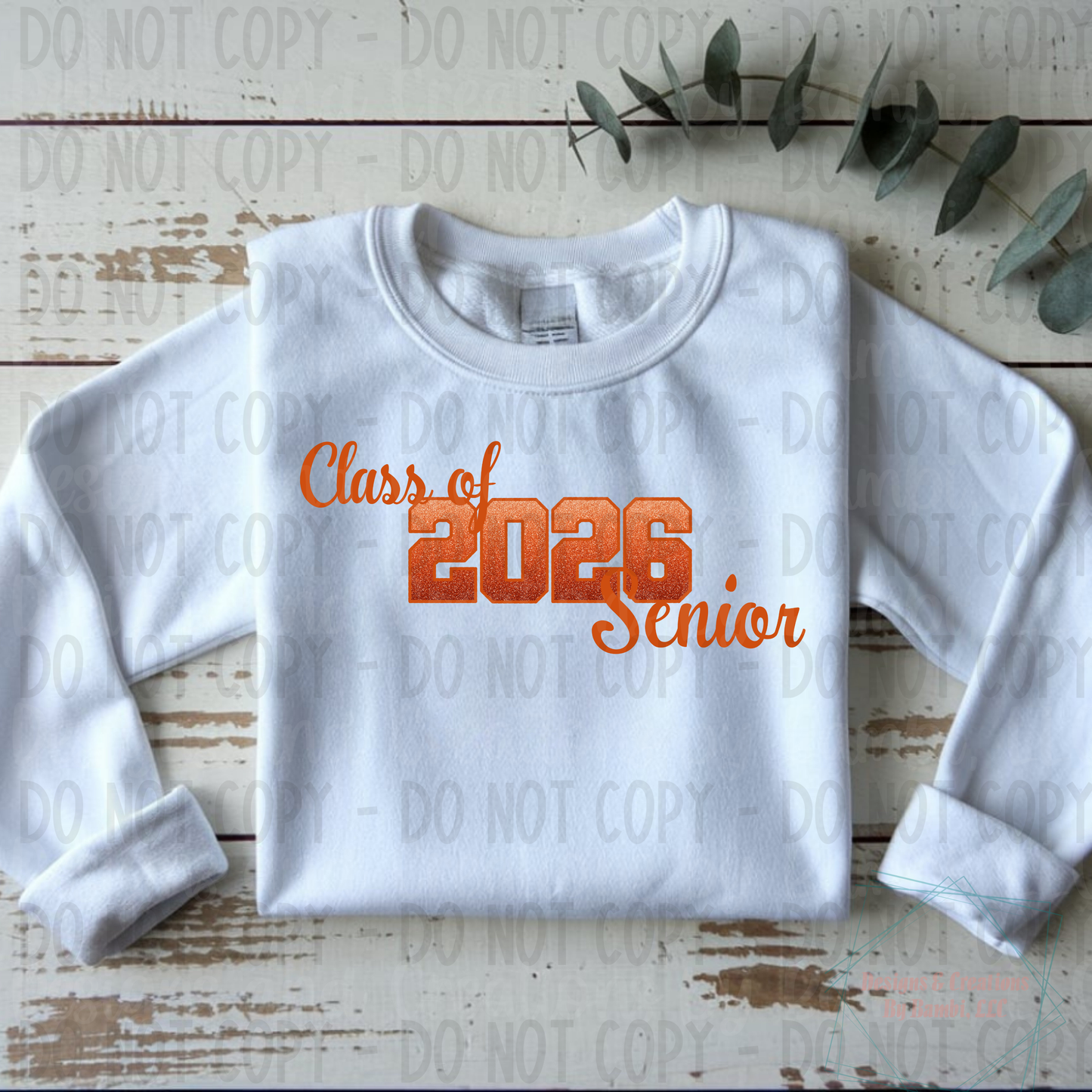 Class of 2026 Senior Ombre Orange with Orange Outline and Orange Font