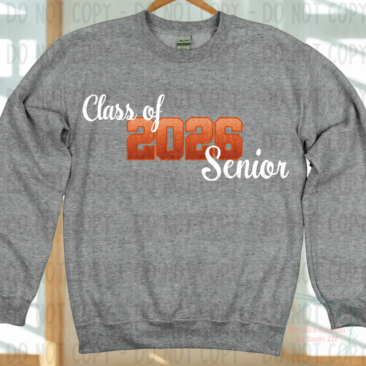 Class of 2026 Senior Ombre Orange with Orange Outline and White Font