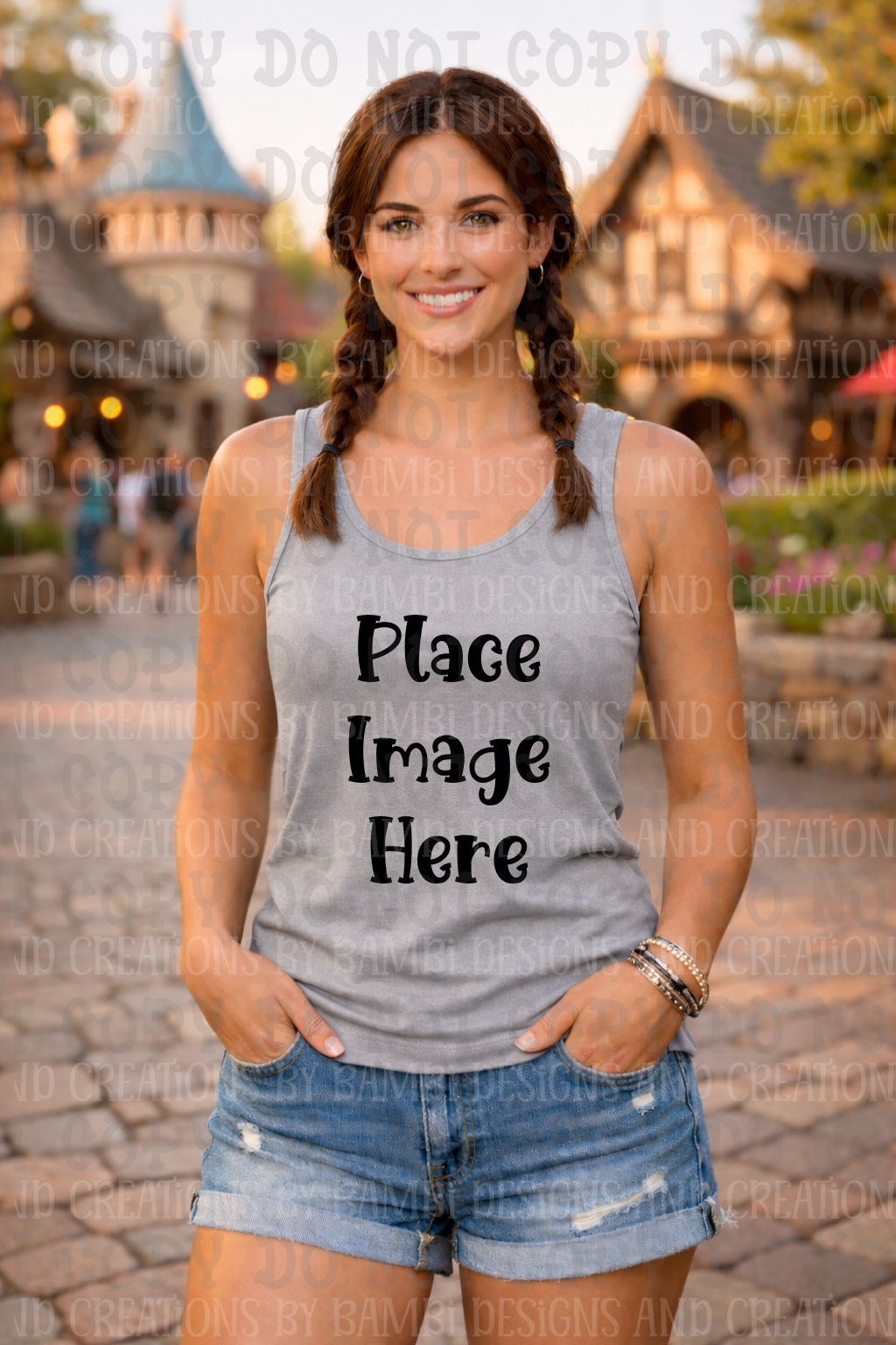 Variety of Theme Park Gildan Tank Top Apparel Mock Ups