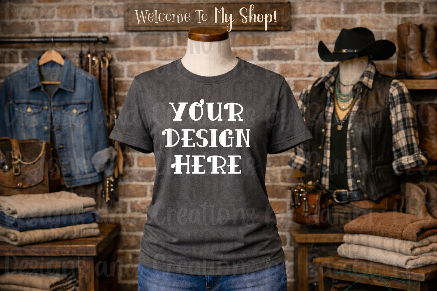 Western Themed Gildan Apparel Mock Ups