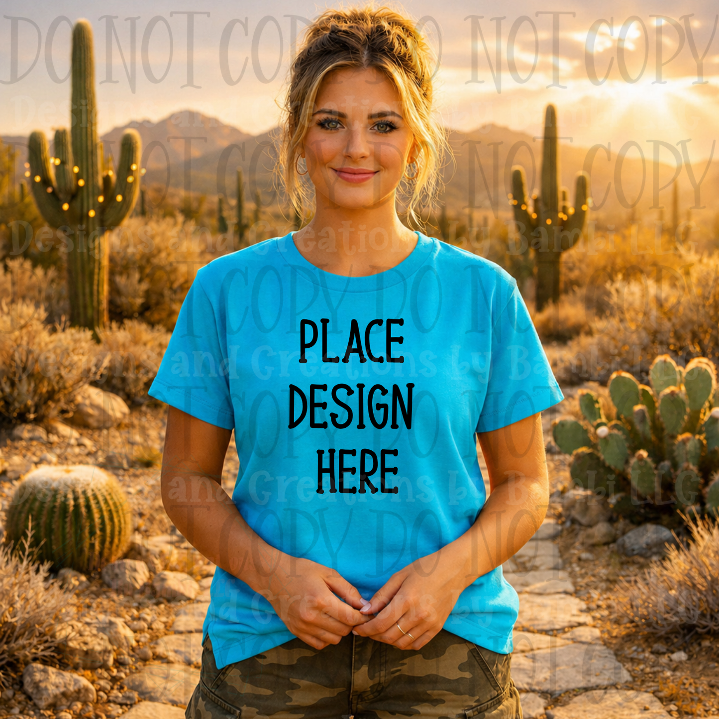 Desert Scene Apparel Mock Ups (Gildan Brand)