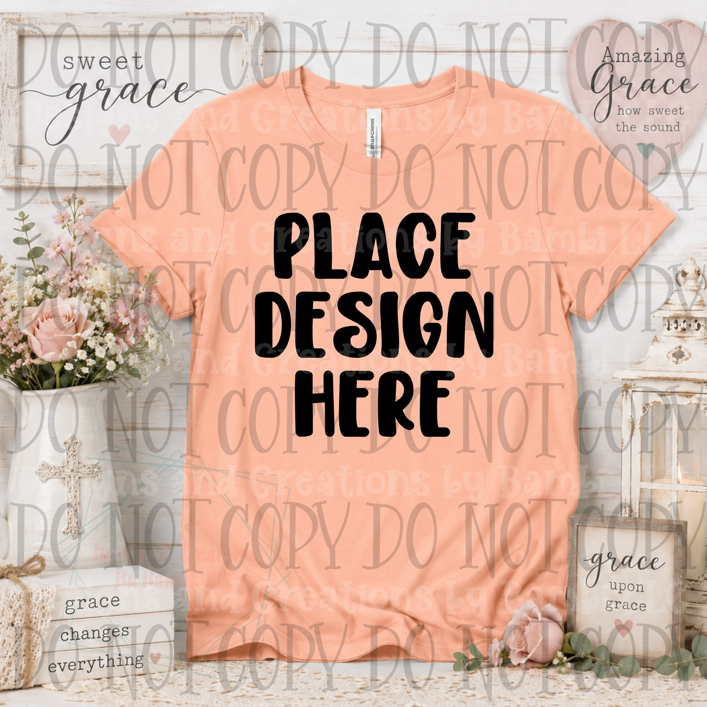 Sweet Grace Themed Apparel Mock Ups (Bella Canvas Brand Only)