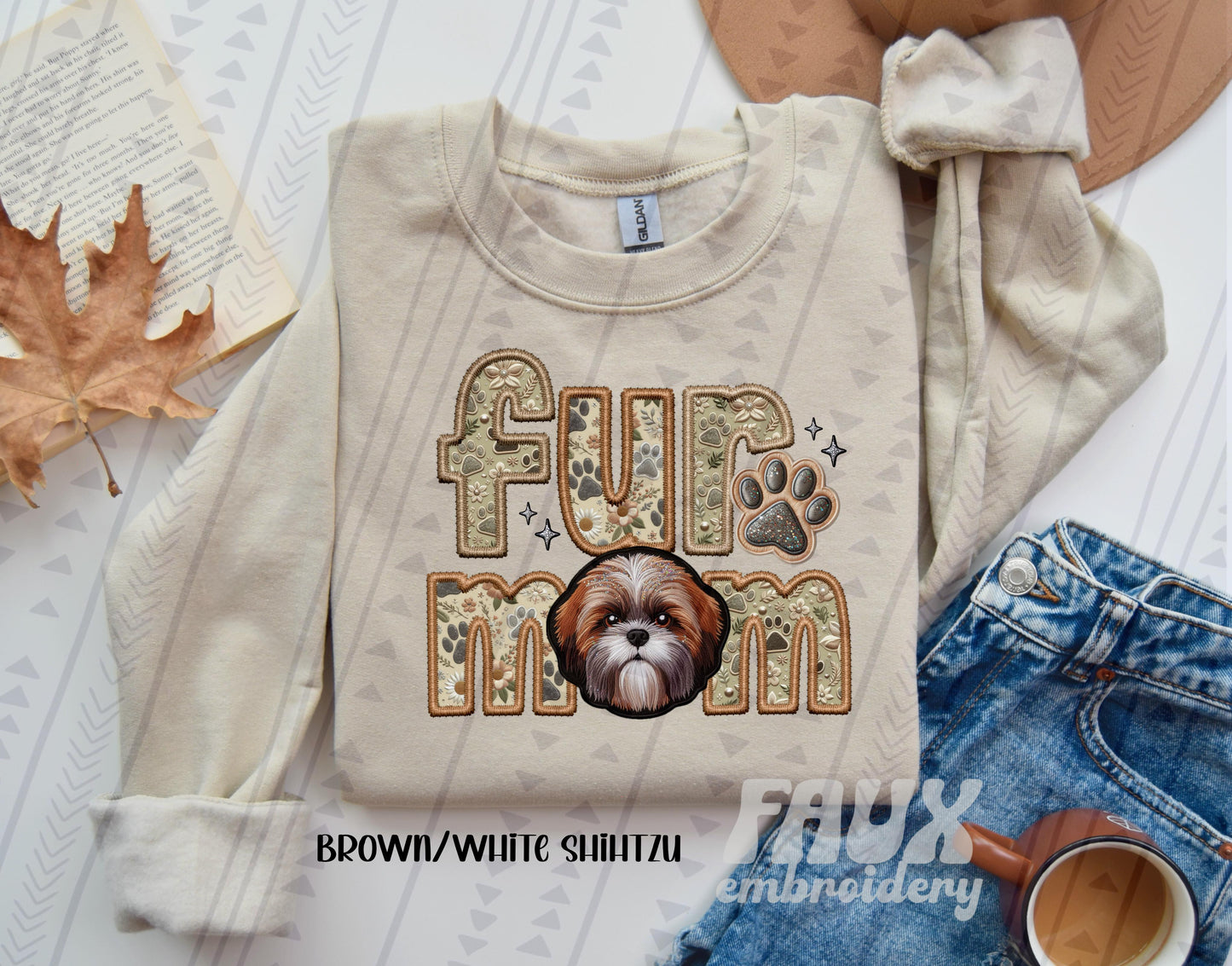 Fur Mom Faux Embroidery and Fabric Dog Breed Collection