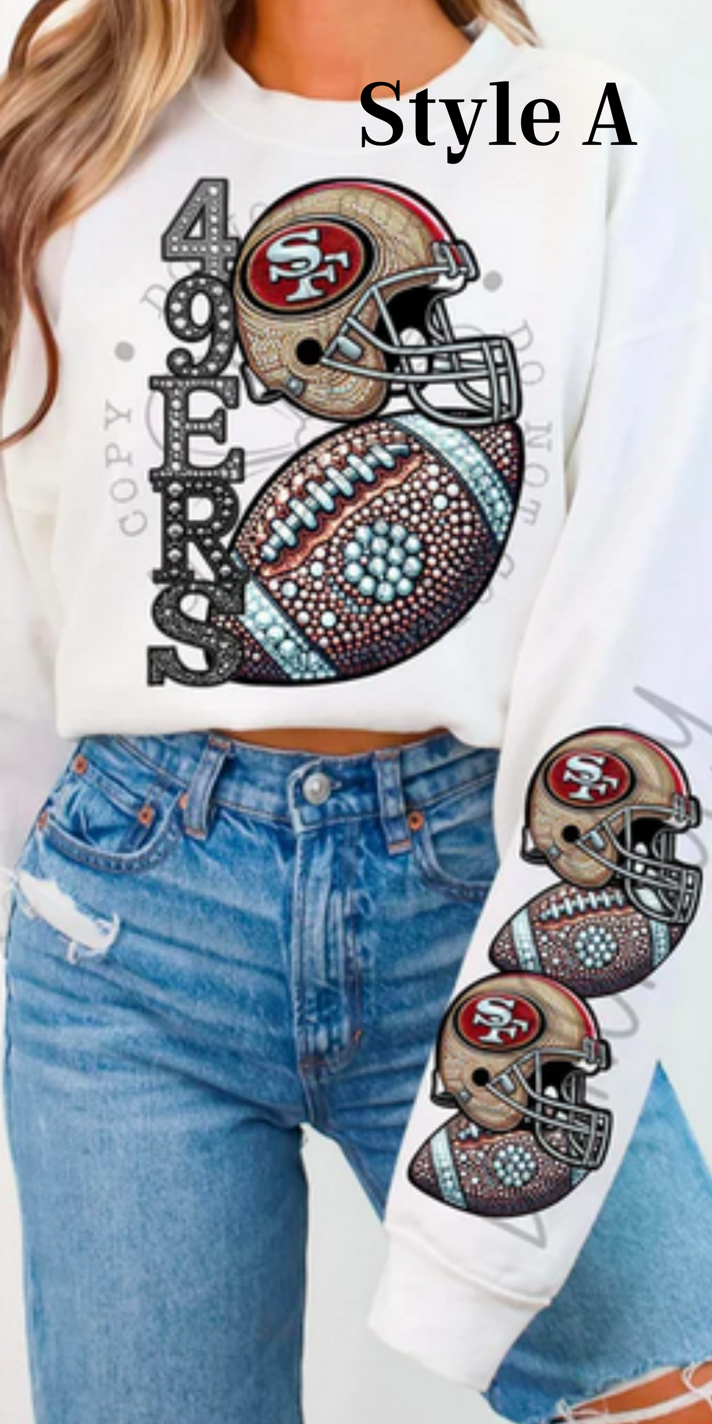 Faux Rhinestones and Embroidery Football Teams Collection