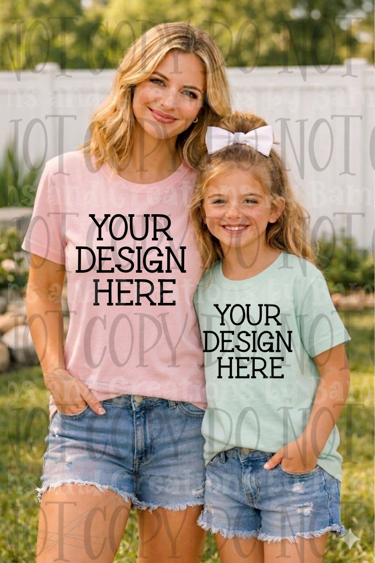 Mommy and Me Boutique Themed Apparel Mock Ups