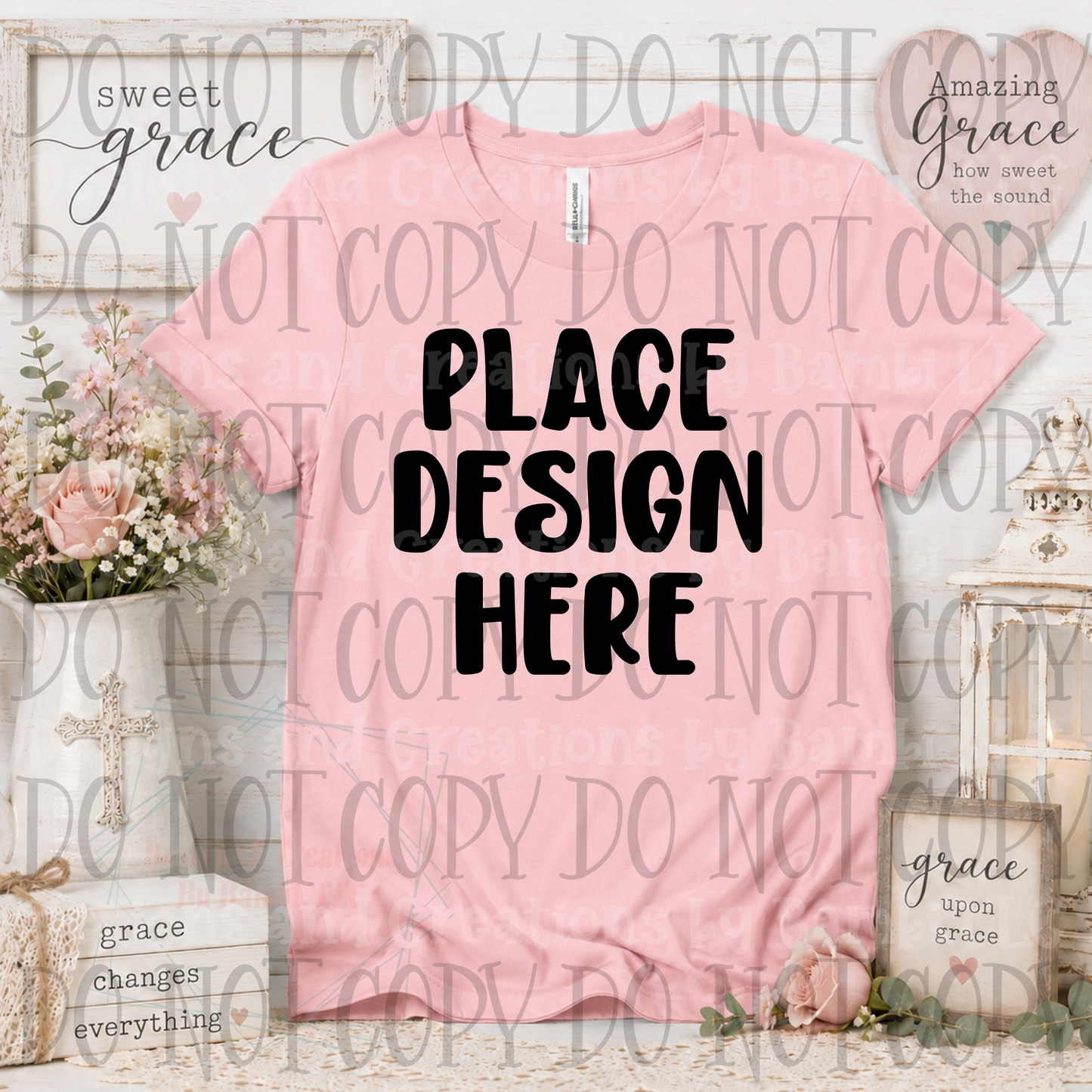 Sweet Grace Themed Apparel Mock Ups (Bella Canvas Brand Only)