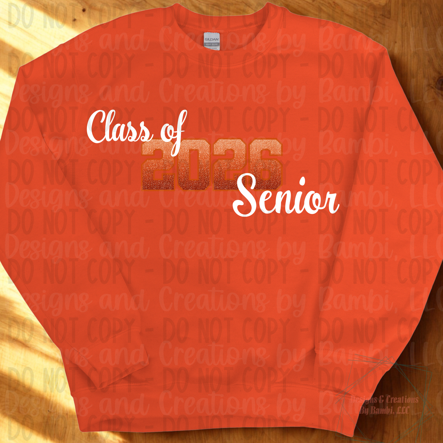 Class of 2026 Senior Ombre Orange with Orange Outline and White Font