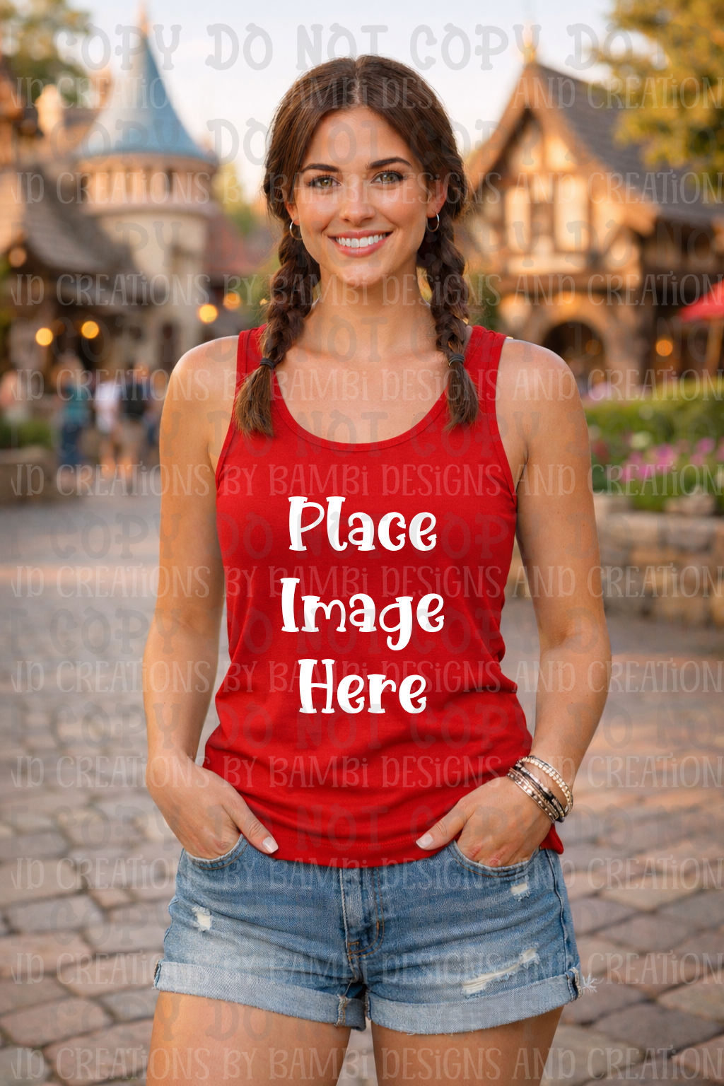 Variety of Theme Park Gildan Tank Top Apparel Mock Ups