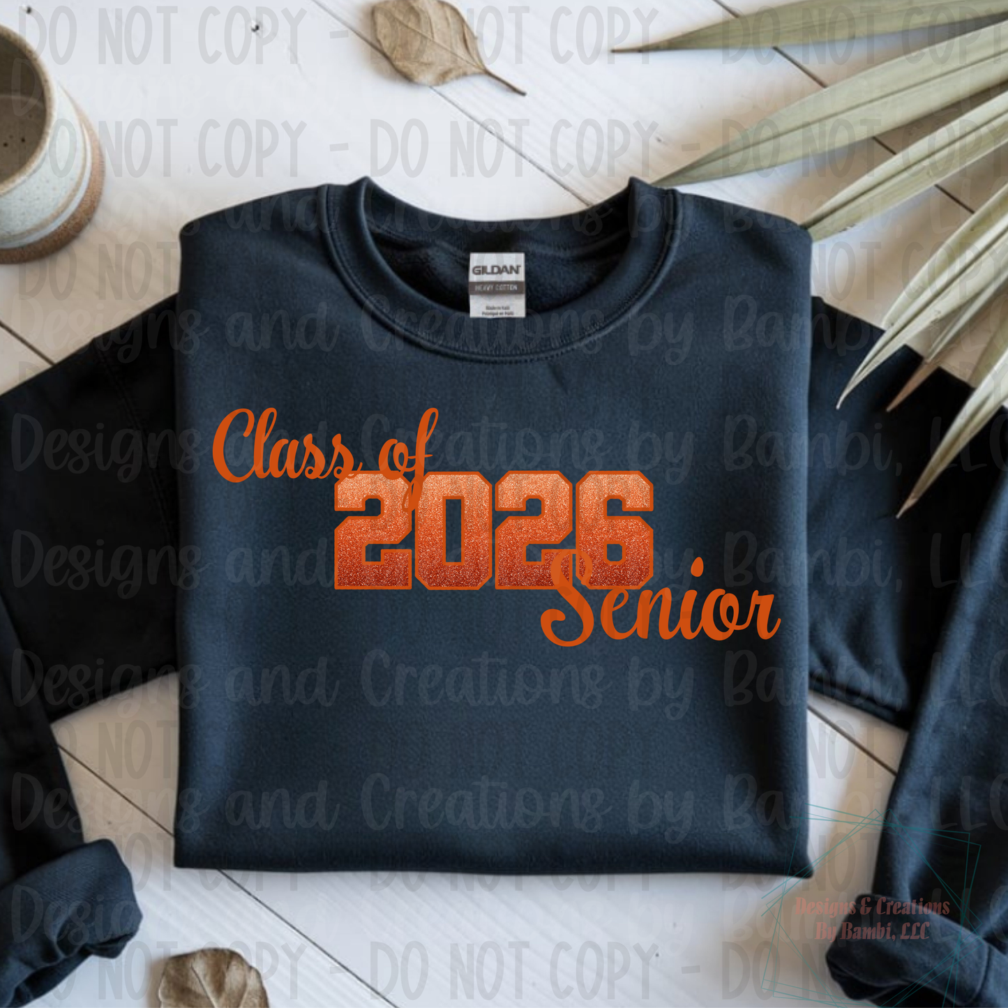 Class of 2026 Senior Ombre Orange with Orange Outline and Orange Font