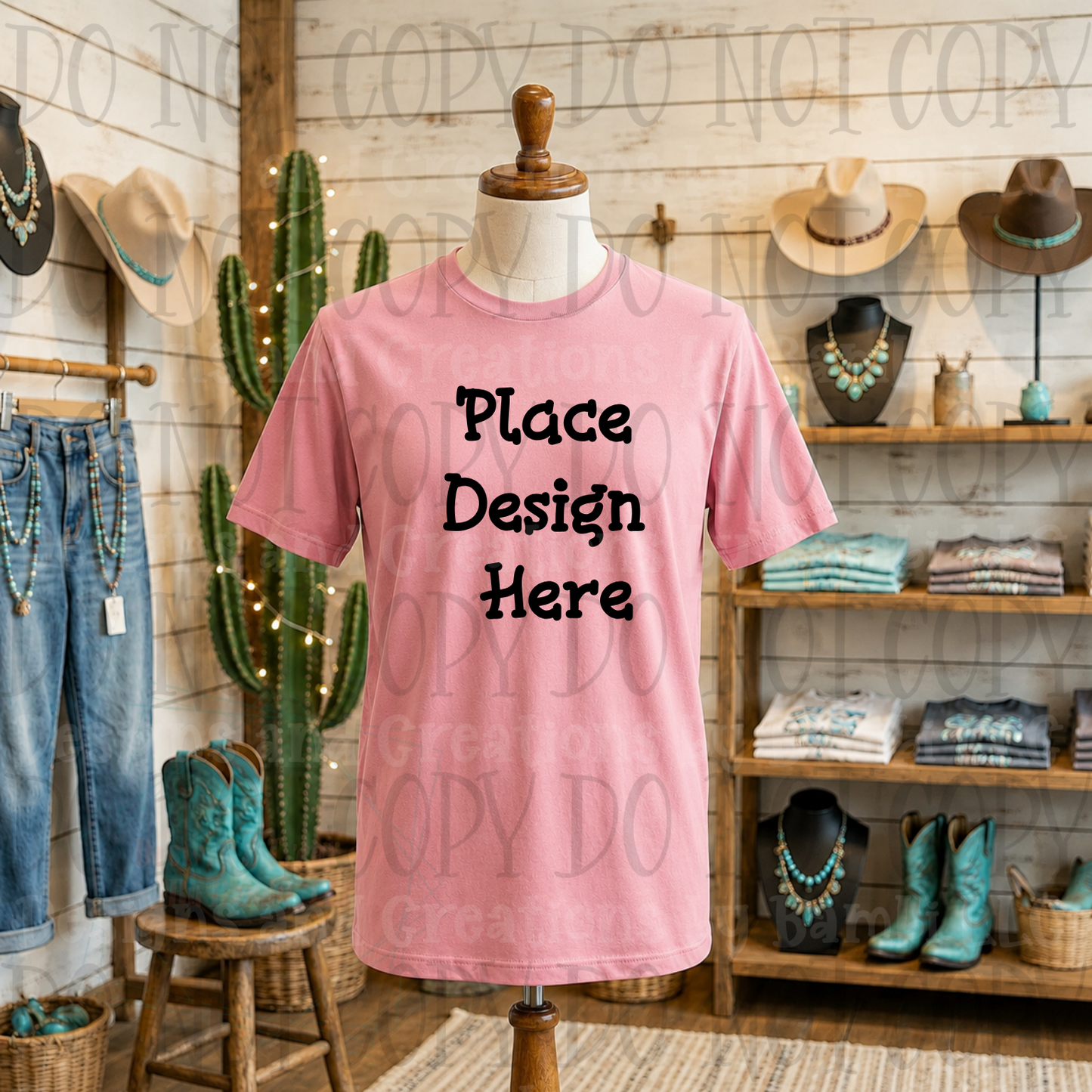 Variety of Western Style Themes and Scene Apparel Mock Ups (Various Brands)
