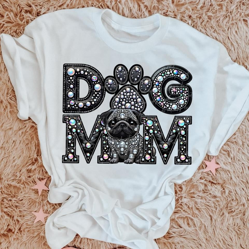 Dog Mom Breeds Faux Sequin/Embroidery Collection