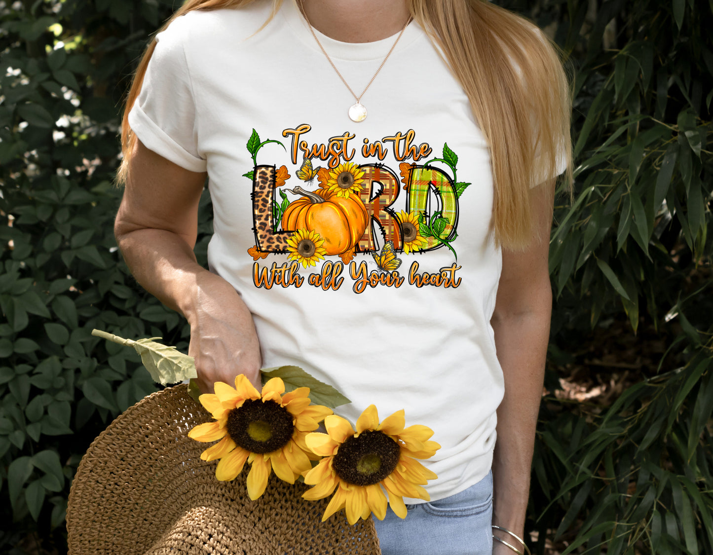 Trust in the Lord Fall Themed Completed Shirt- Adult