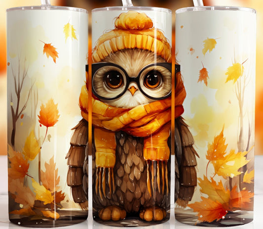 Fall Owl 20 oz Sublimation Tumbler