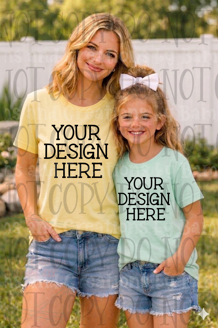 Mommy and Me Boutique Themed Apparel Mock Ups