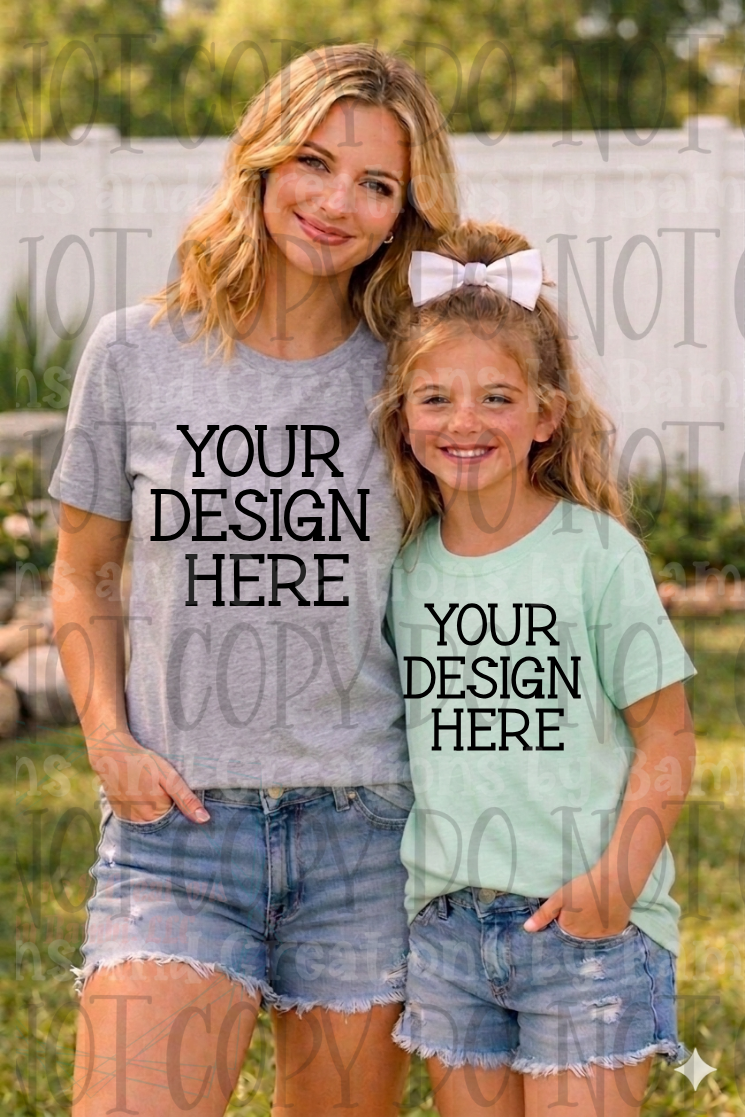 Mommy and Me Boutique Themed Apparel Mock Ups