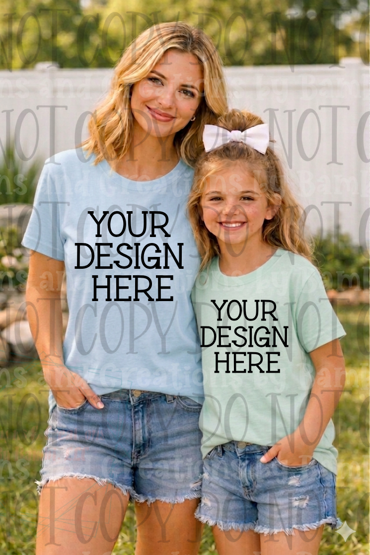 Mommy and Me Boutique Themed Apparel Mock Ups