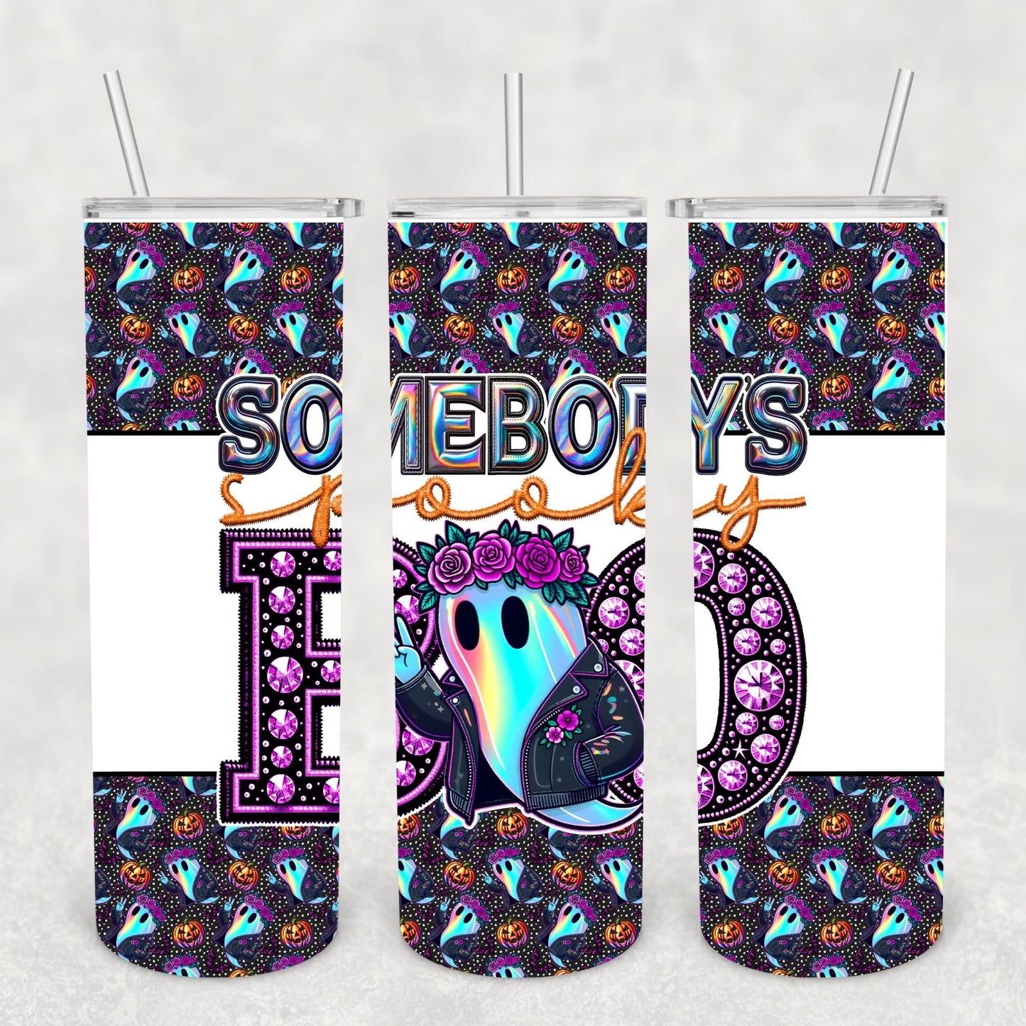 Holographic Somebody's Spooky Boo 20 oz Tumbler