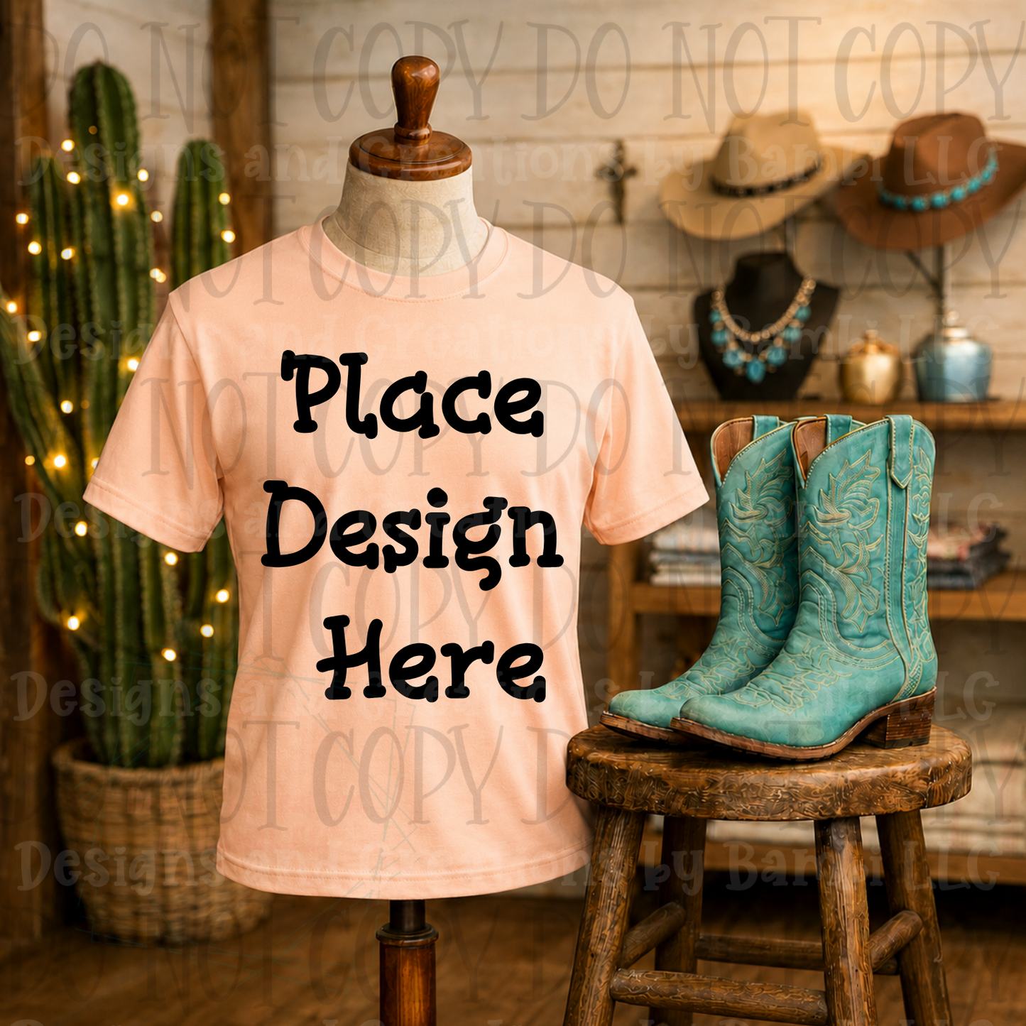 Variety of Western Style Themes and Scene Apparel Mock Ups (Various Brands)