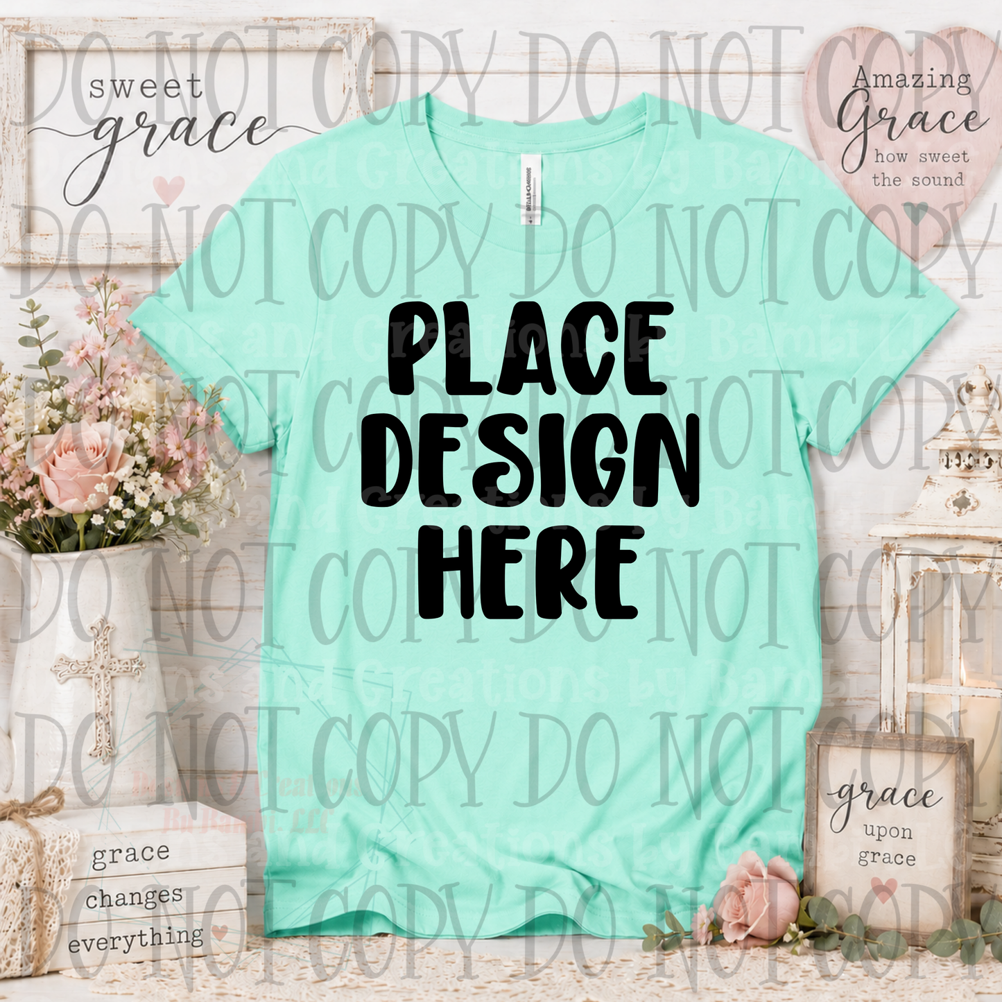 Sweet Grace Themed Apparel Mock Ups (Bella Canvas Brand Only)