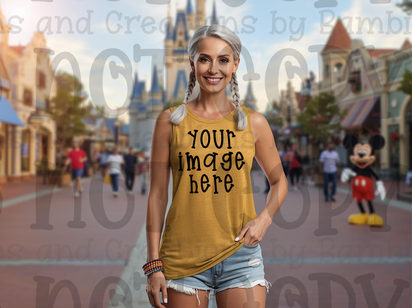 Disney Theme Park with Mouse Apparel Mock Ups