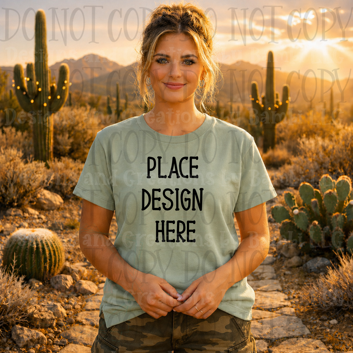 Desert Scene Apparel Mock Ups (Gildan Brand)