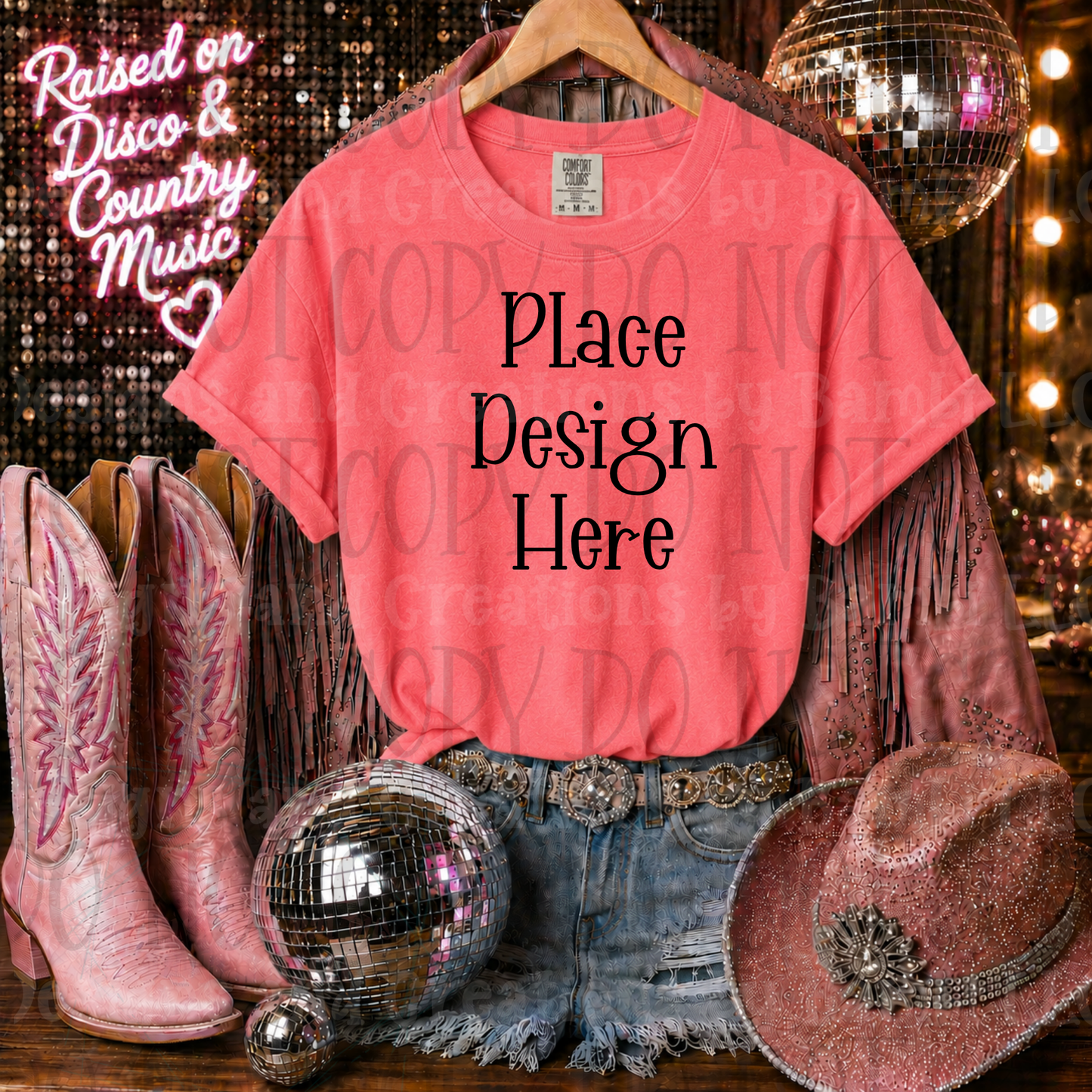 Pink Glam Western Apparel Mock Ups (Bella Canvas, Comfort Color, and Gildan Brand)