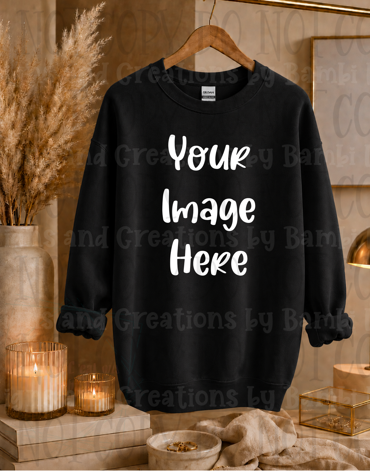 Elegant Boutique Hanging Sweatshirt Apparel Mock Ups (Gildan Brand)