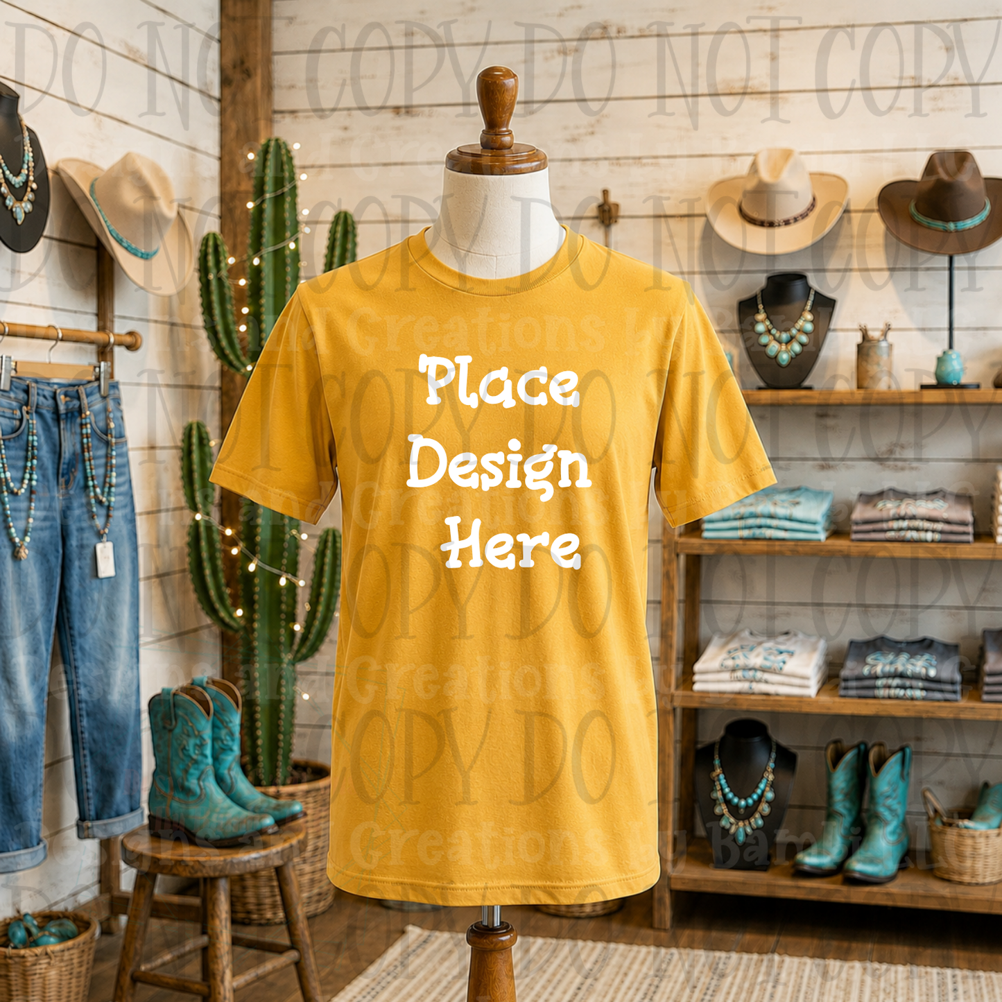 Variety of Western Style Themes and Scene Apparel Mock Ups (Various Brands)