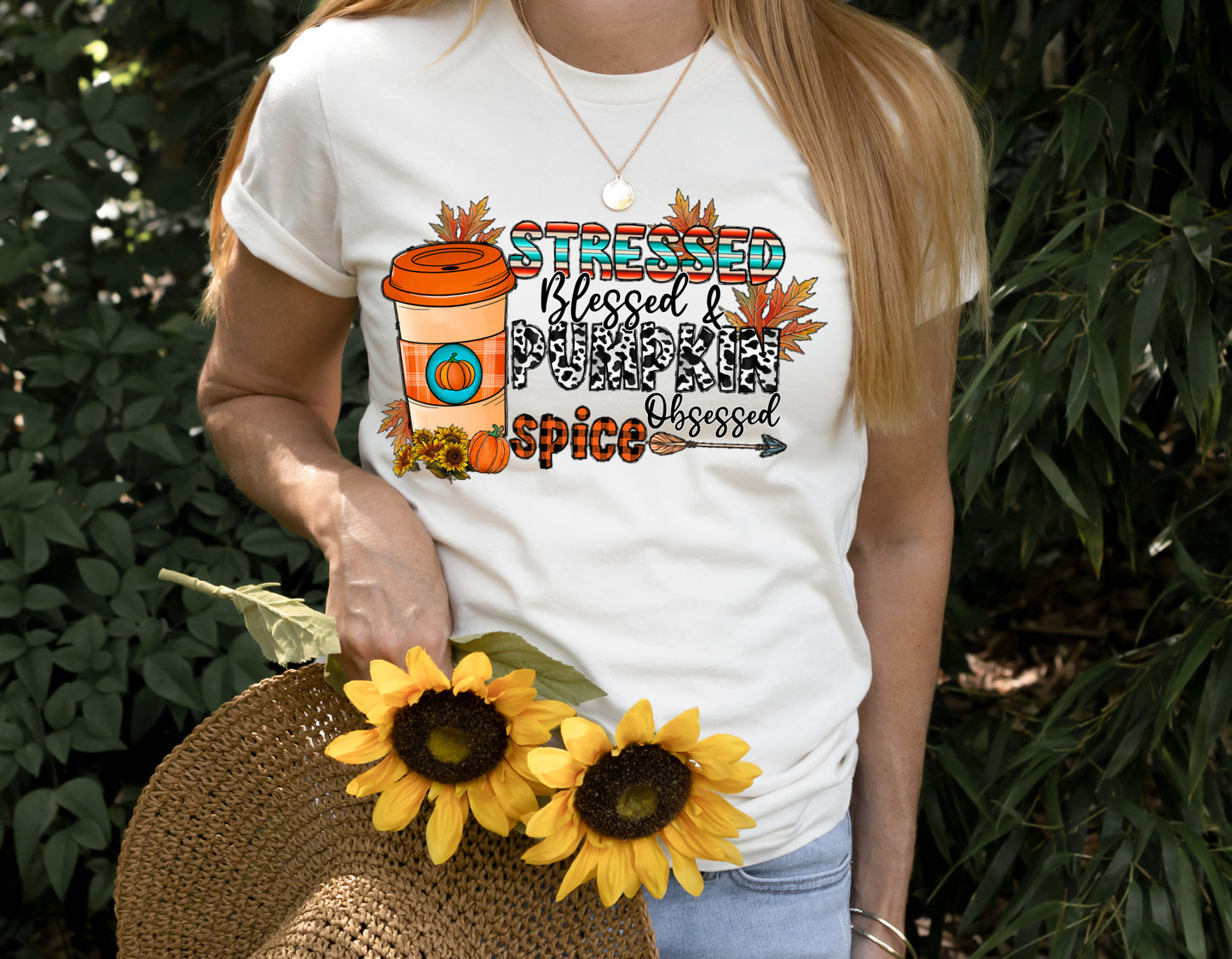 Stressed-Blessed- Pumpkin Obsessed Completed Shirt- Adult