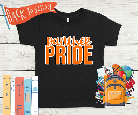 Panther Pride in Orange and White Completed Shirt